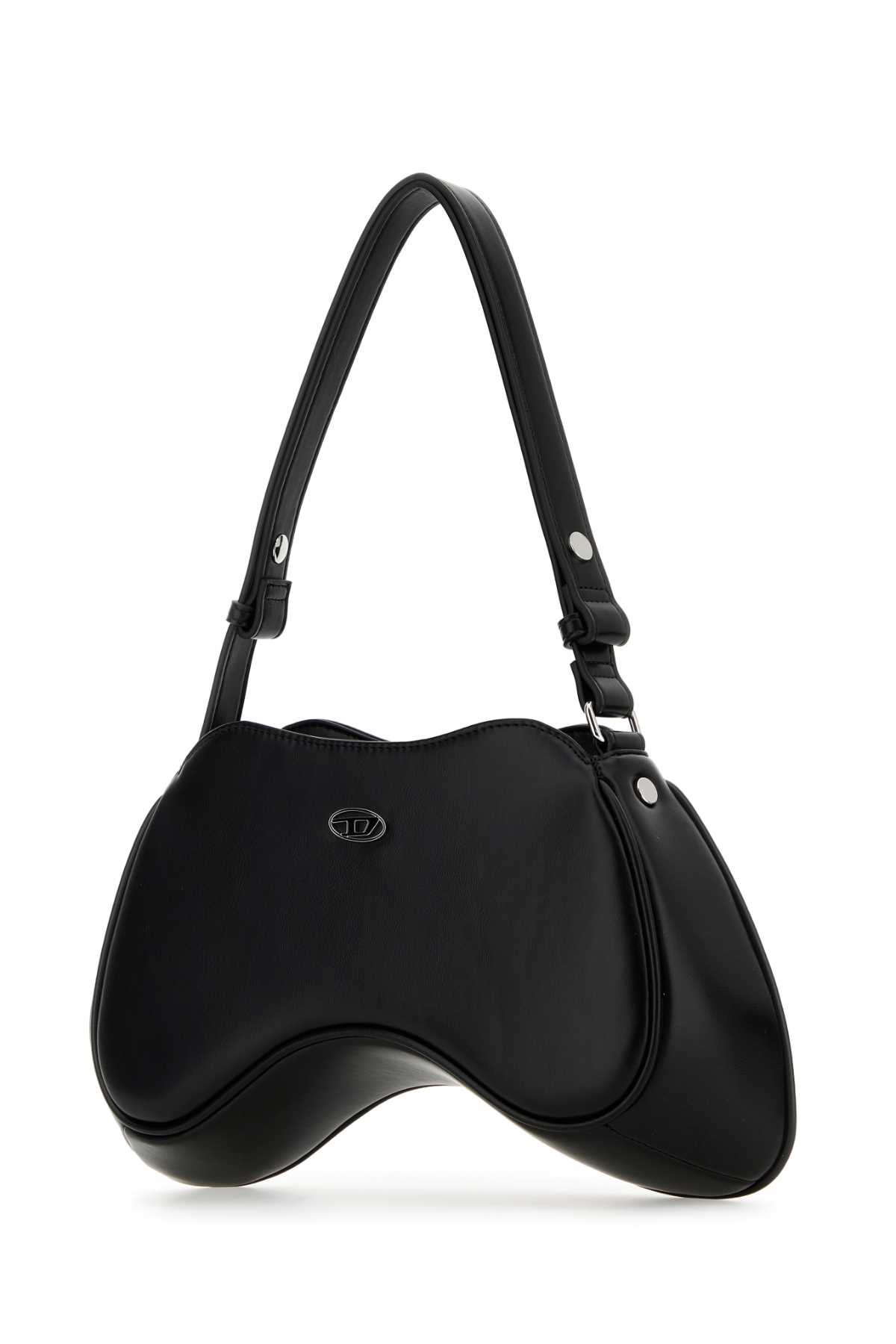 Shop Diesel Black Synthetic Leather Play Shoulder Bag In T8013