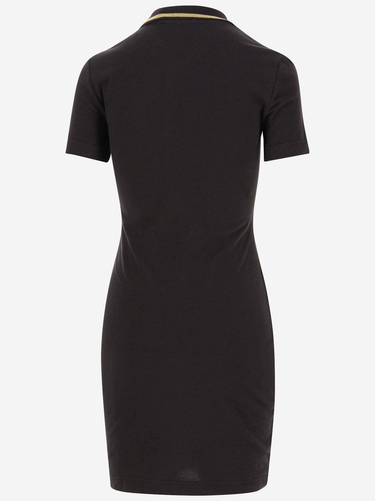 Versace Jeans Couture Vembl Small Embro Dress Cotton Piquet In Black
