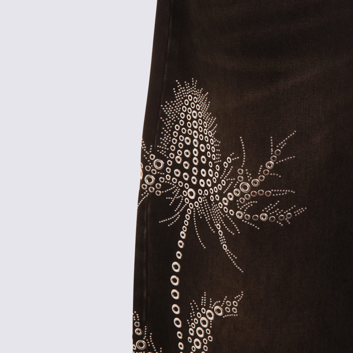 Blumarine Black Jeans With Belt Loops And Embroidery On The Front In Denim Woman In Black