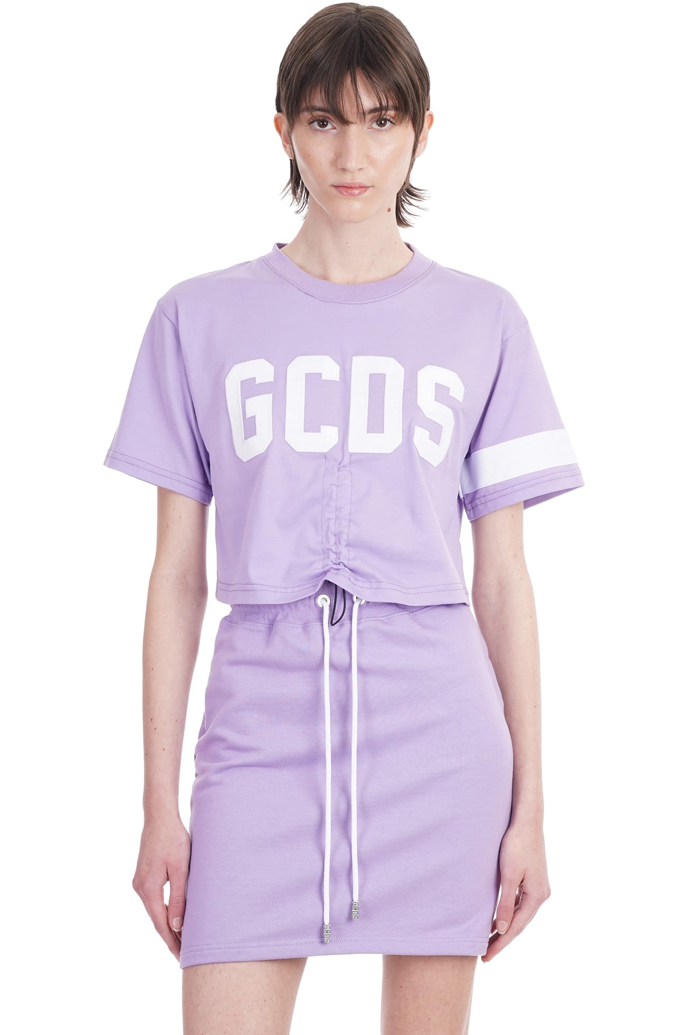GCDS T-shirt In Lilla Cotton