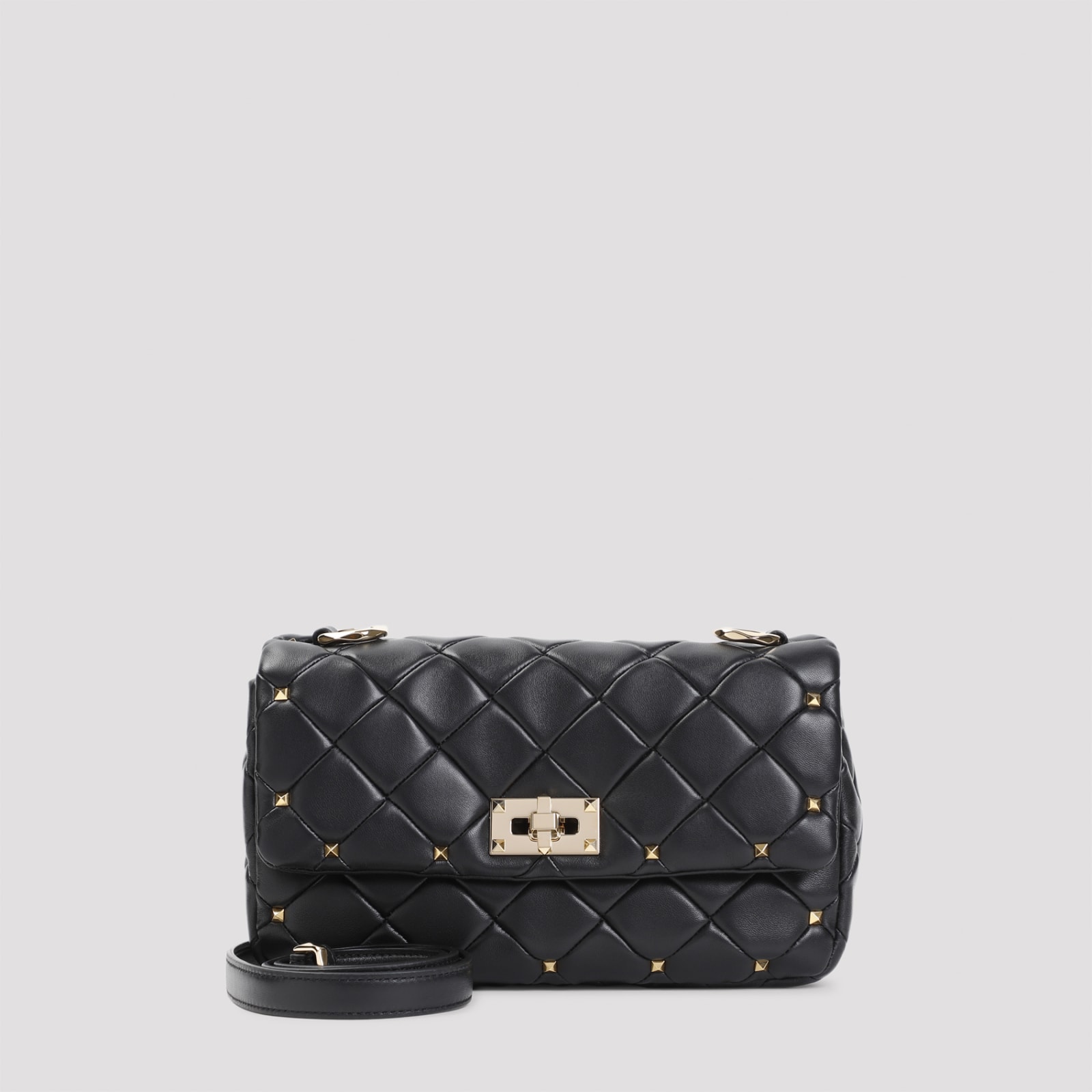 Shop Valentino Rockstud Spike Small Shoulder Bag In No Nero