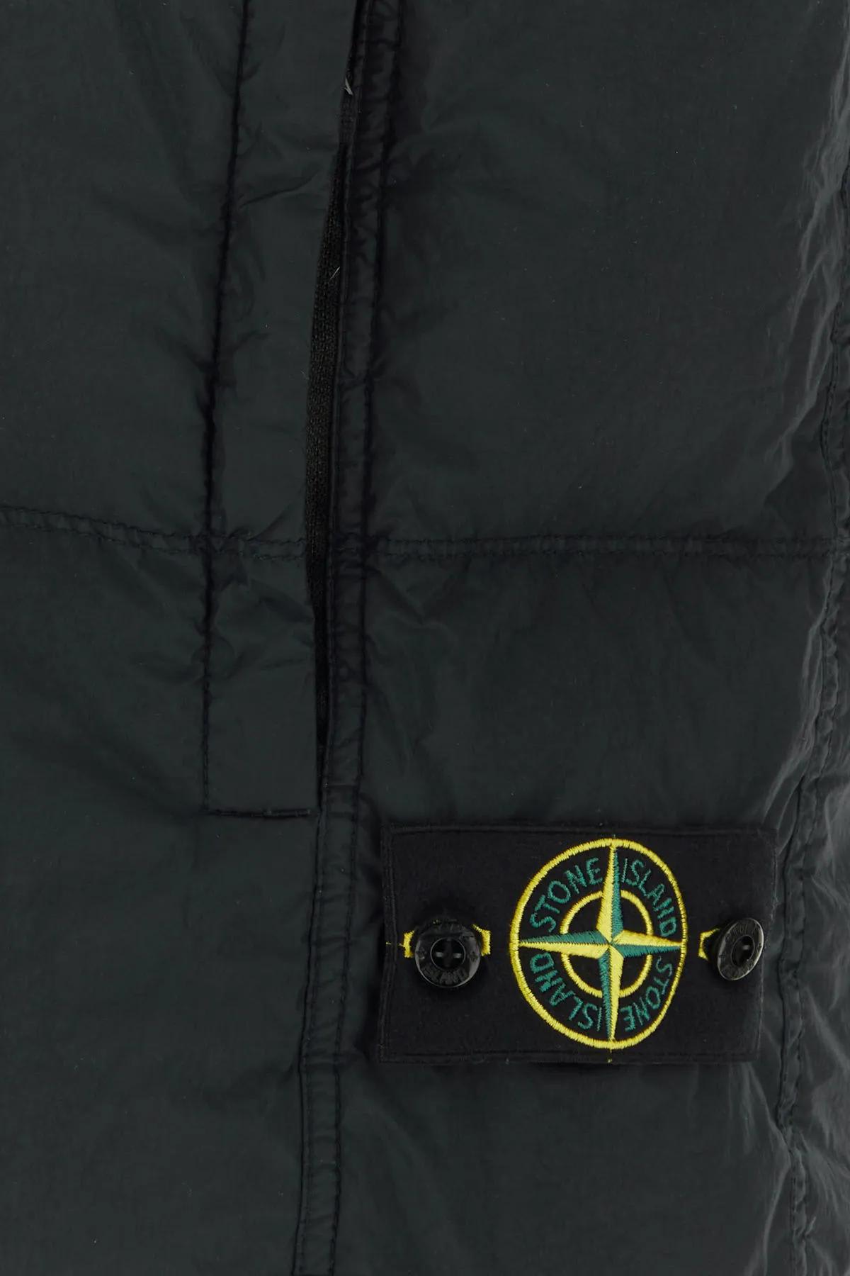 Shop Stone Island Black Nylon Sleeveless Down Jacket