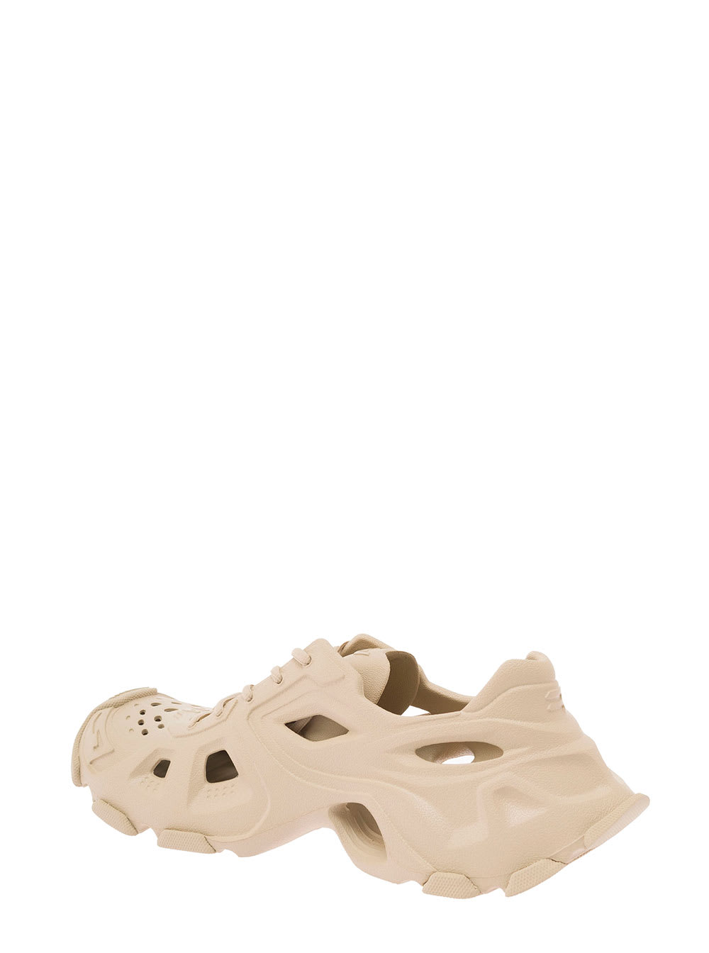 Shop Balenciaga White Hd Sneakers With Embossed  Logo In Rubber Man In Beige