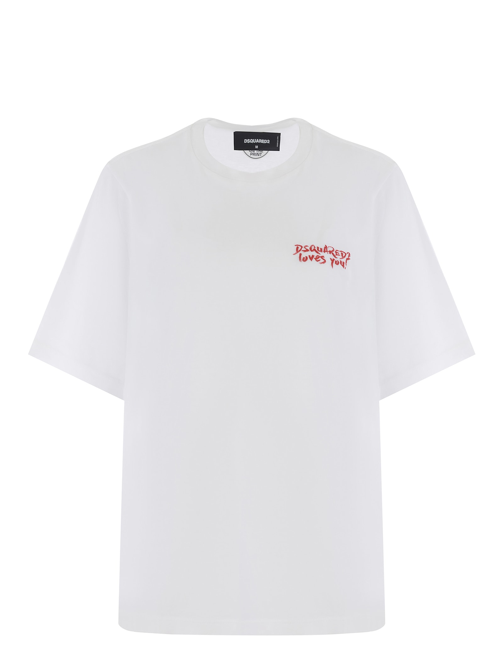 Shop Dsquared2 T-shirt  Loves You! Made Of Cotton In White