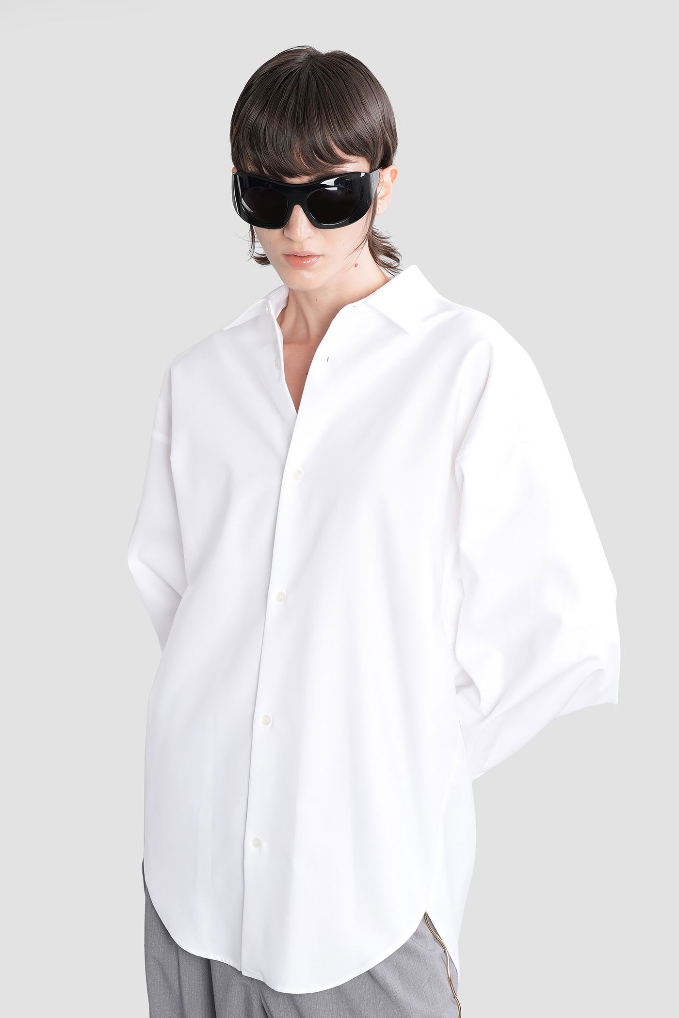 Carla Shirt In White Cotton