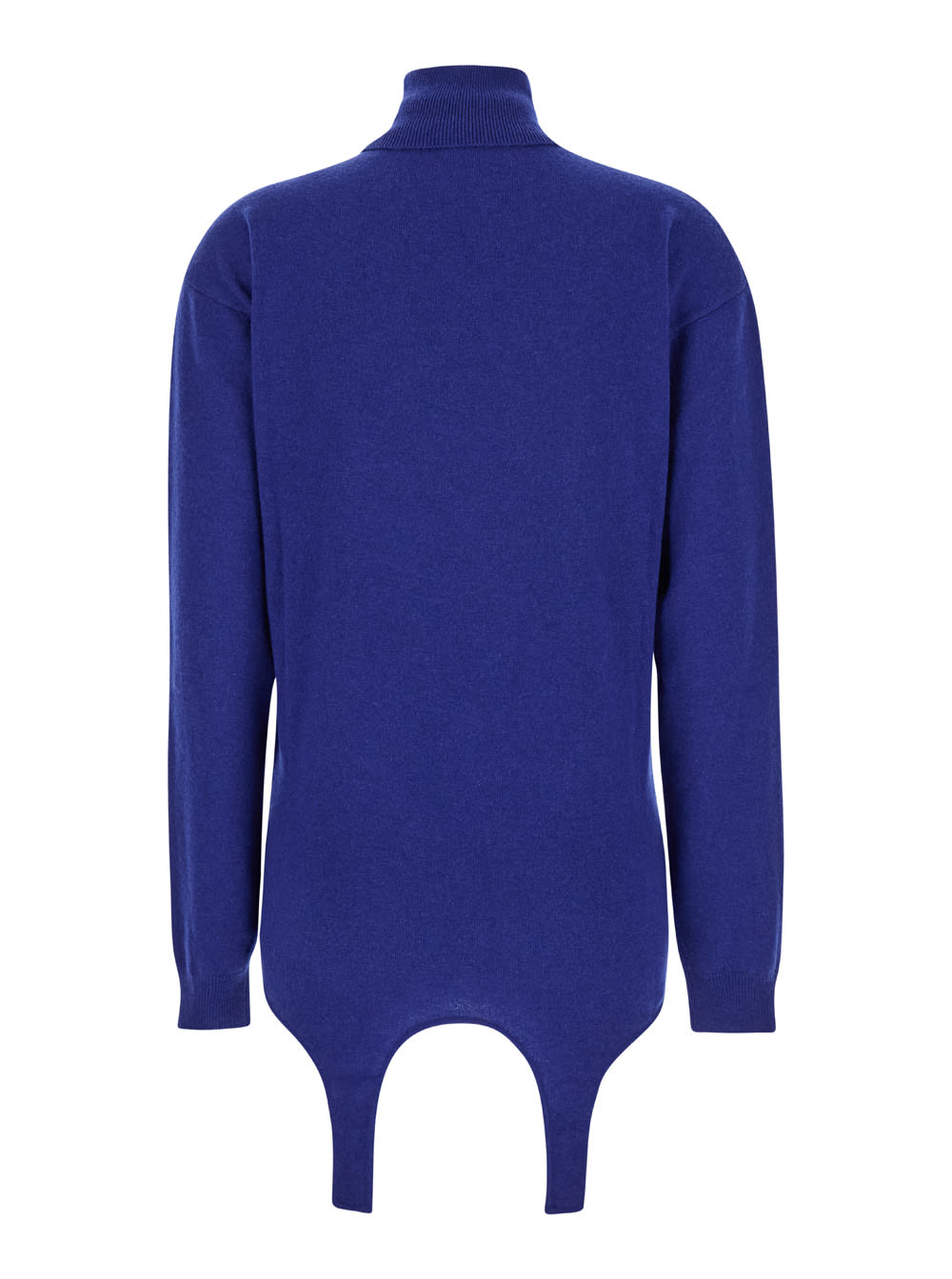 Shop Saint Laurent Blue Garter Turtleneck Sweater In Cashmere Woman