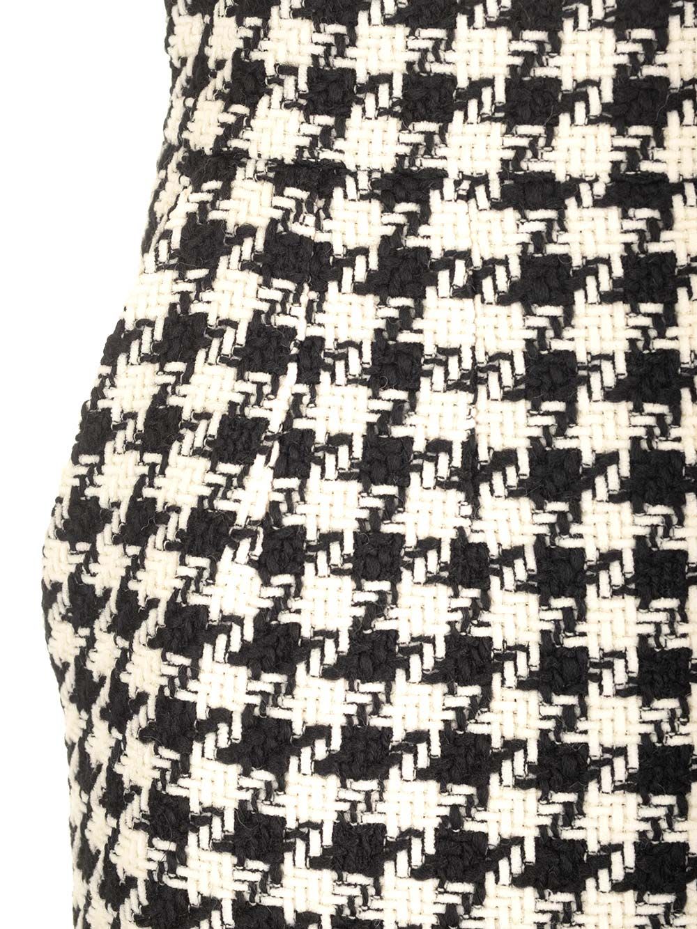 Shop Dolce & Gabbana Houndstooth Midi Skirt In White