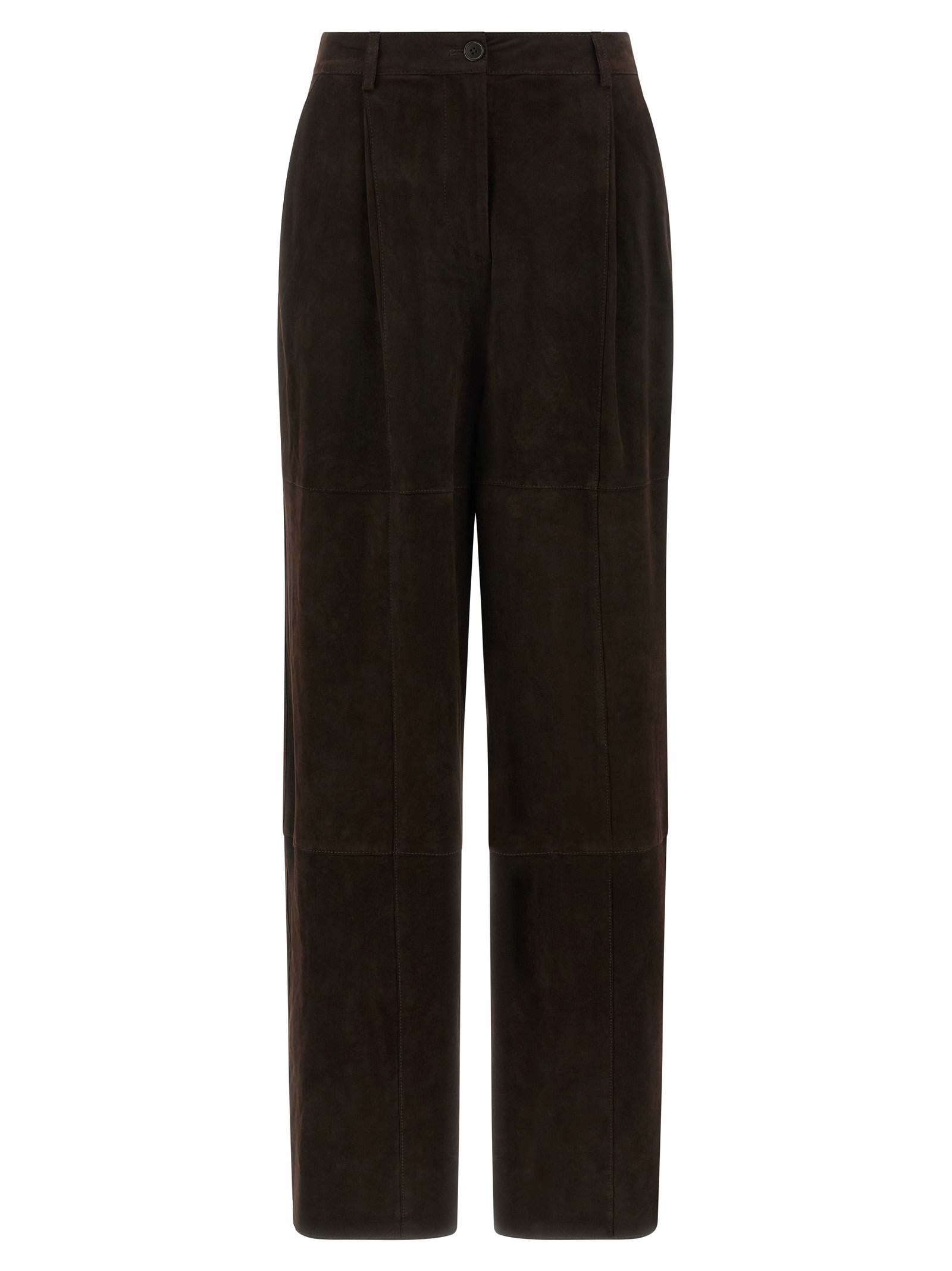 P.a.r.o.s.h Suede-leather Trousers In Black