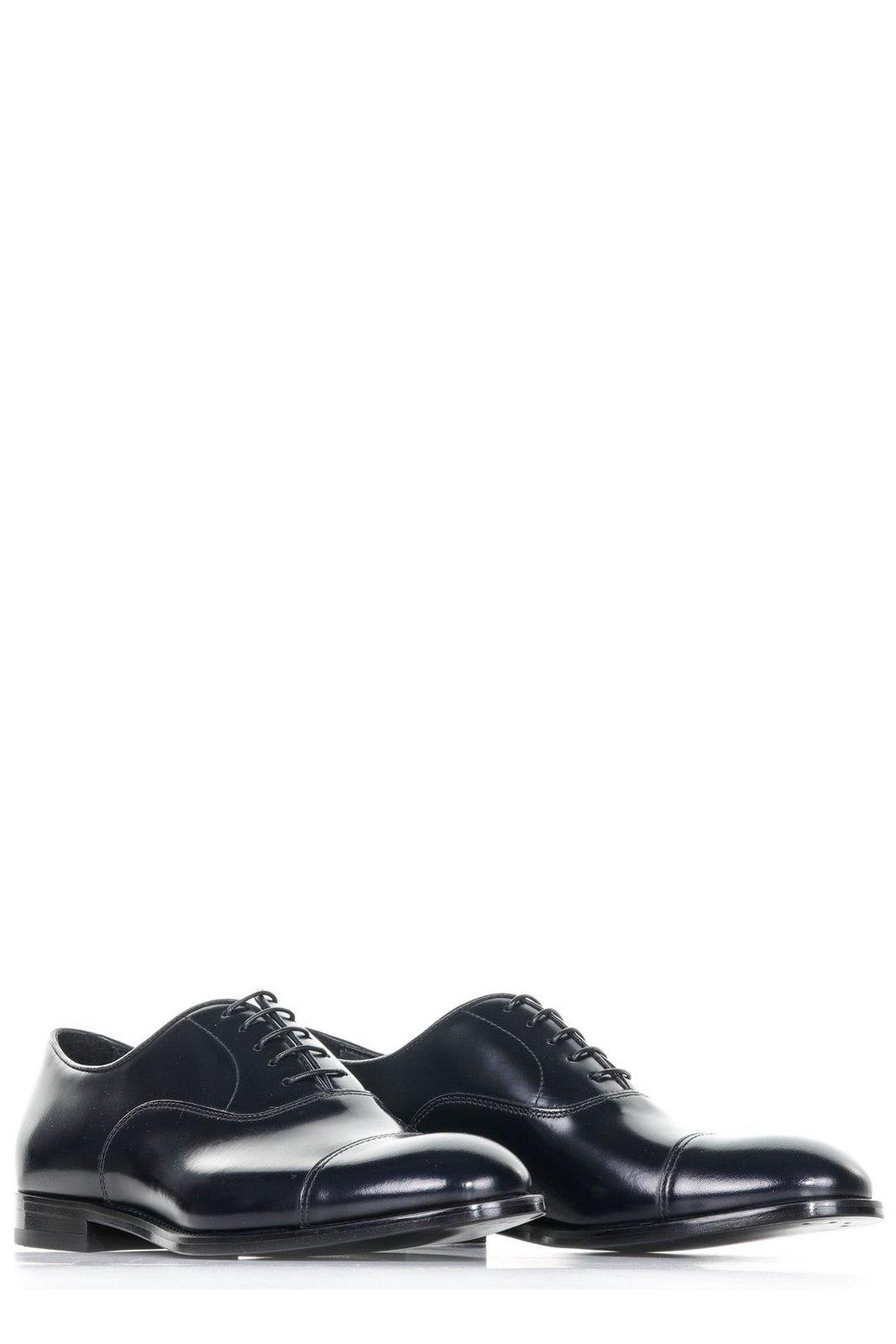 Shop Doucal's Almond Toe Lace-up Oxford Shoes In Blue