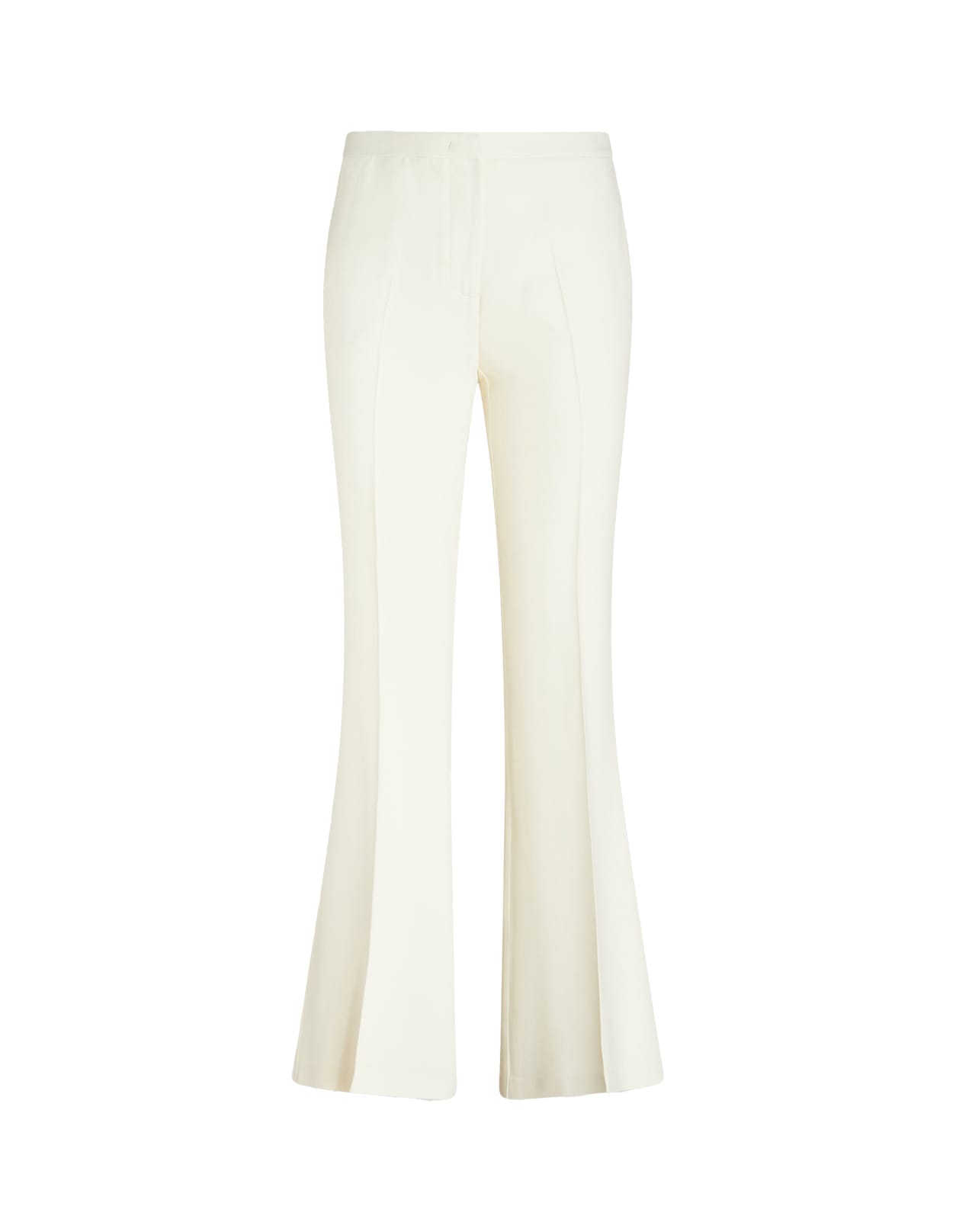 Shop Etro Flare Trousers In White Cady Stretch In Yellow Cream