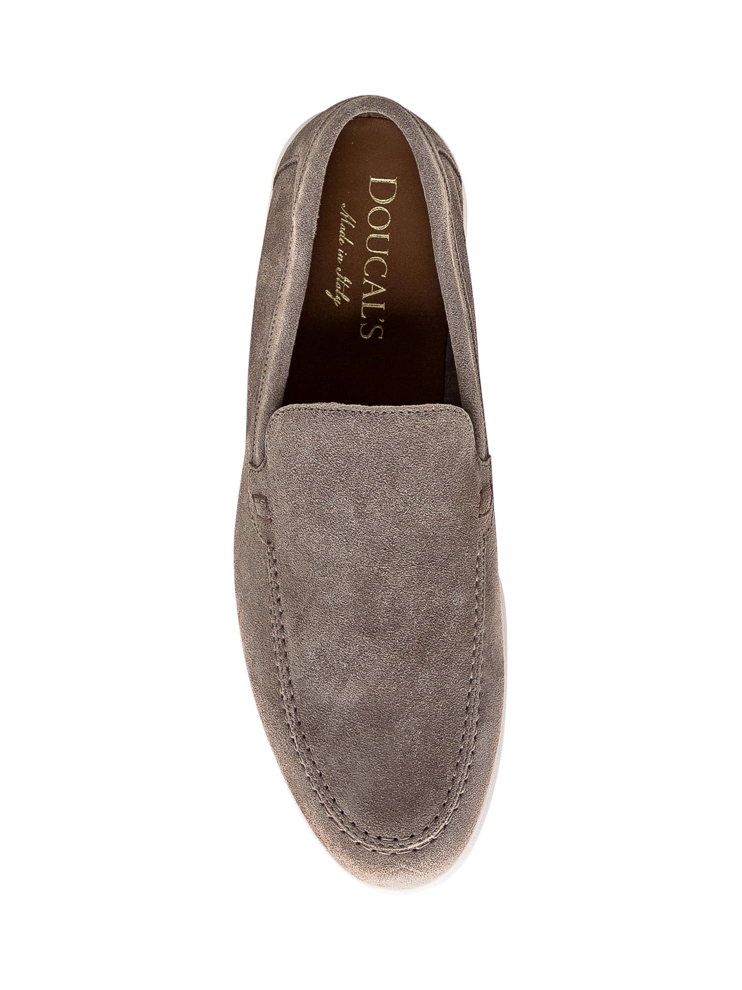 Shop Doucal's Leather Loafer In Nut Fdo Bianco