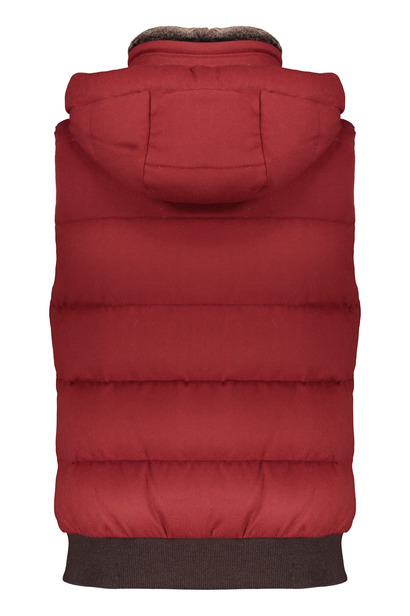Moorer Red Quilted Vest In Red