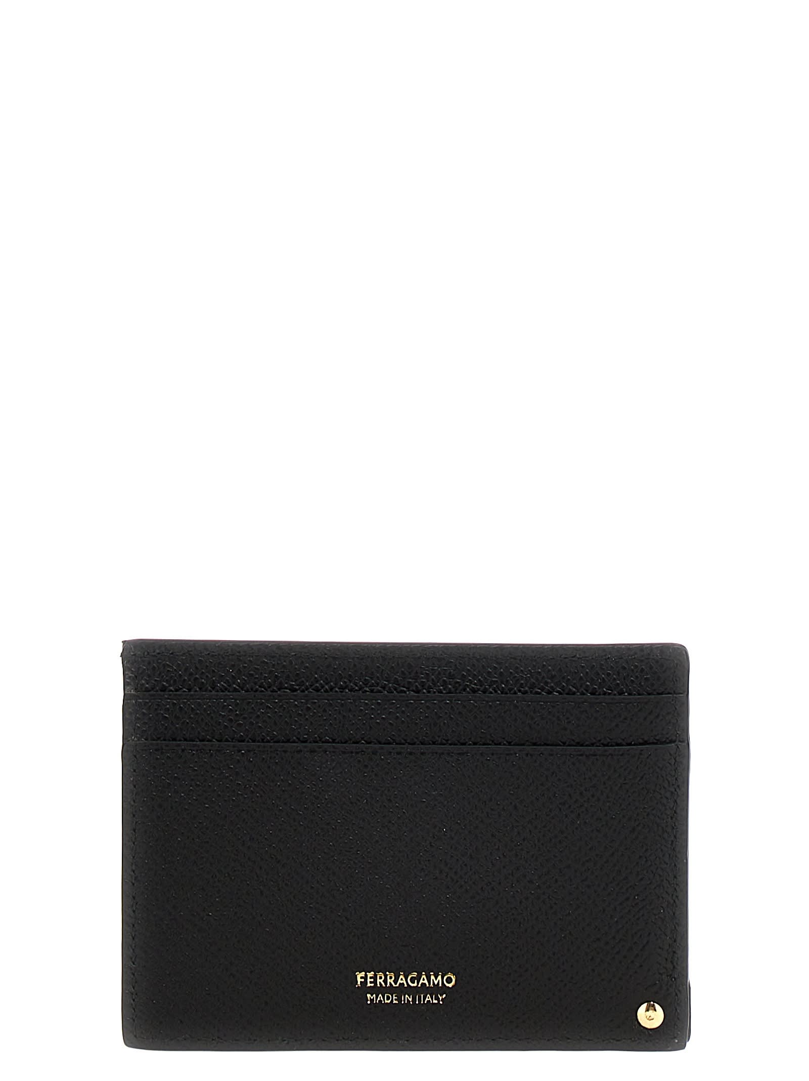 Shop Ferragamo Micro Gancio Card Holder In Black