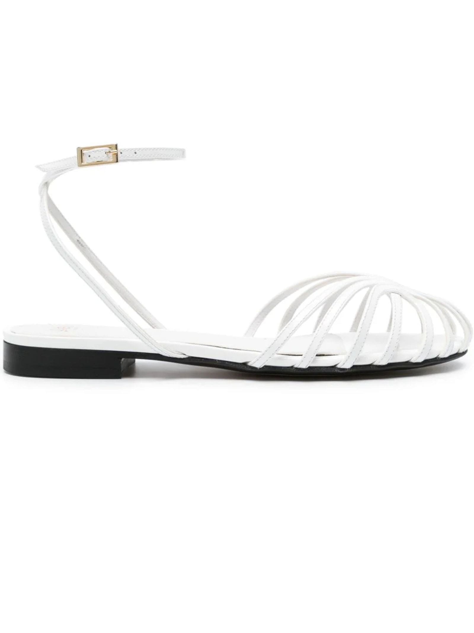 White Calf Leather Sandals