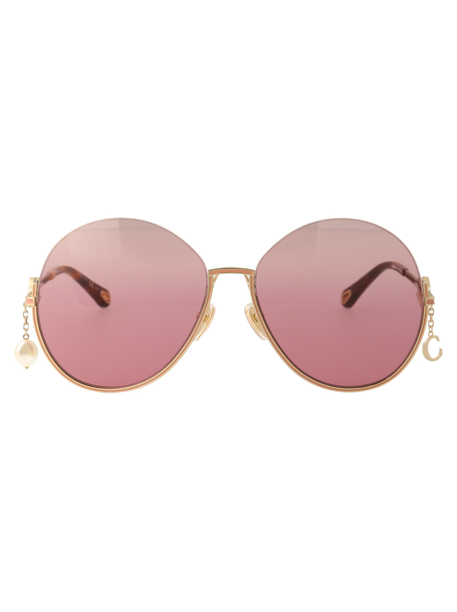 Shop Chloé Ch0067s Sunglasses In 004 Gold Gold Pink