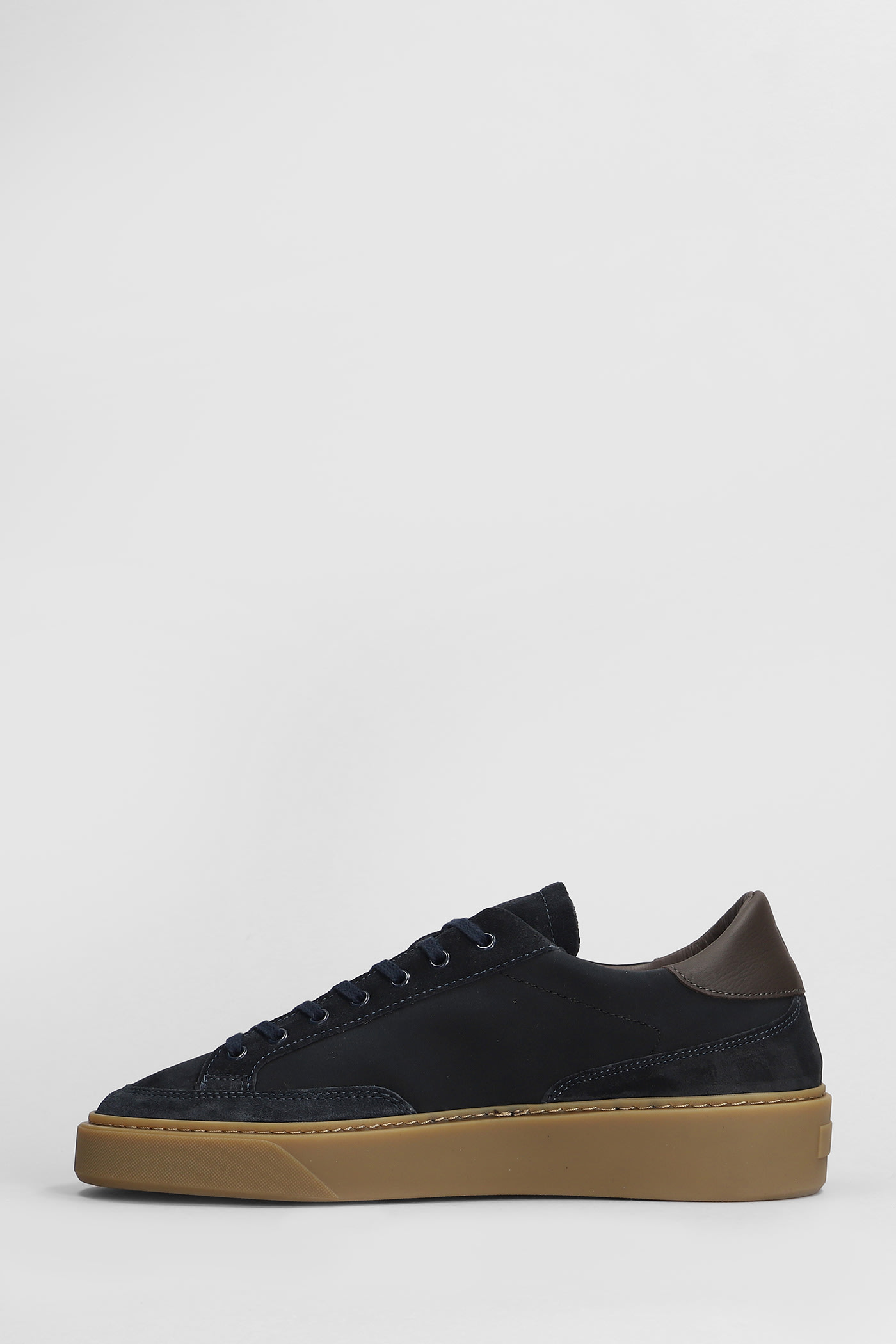 Shop Date Levante Ground Sneakers In Blue Suede And Fabric