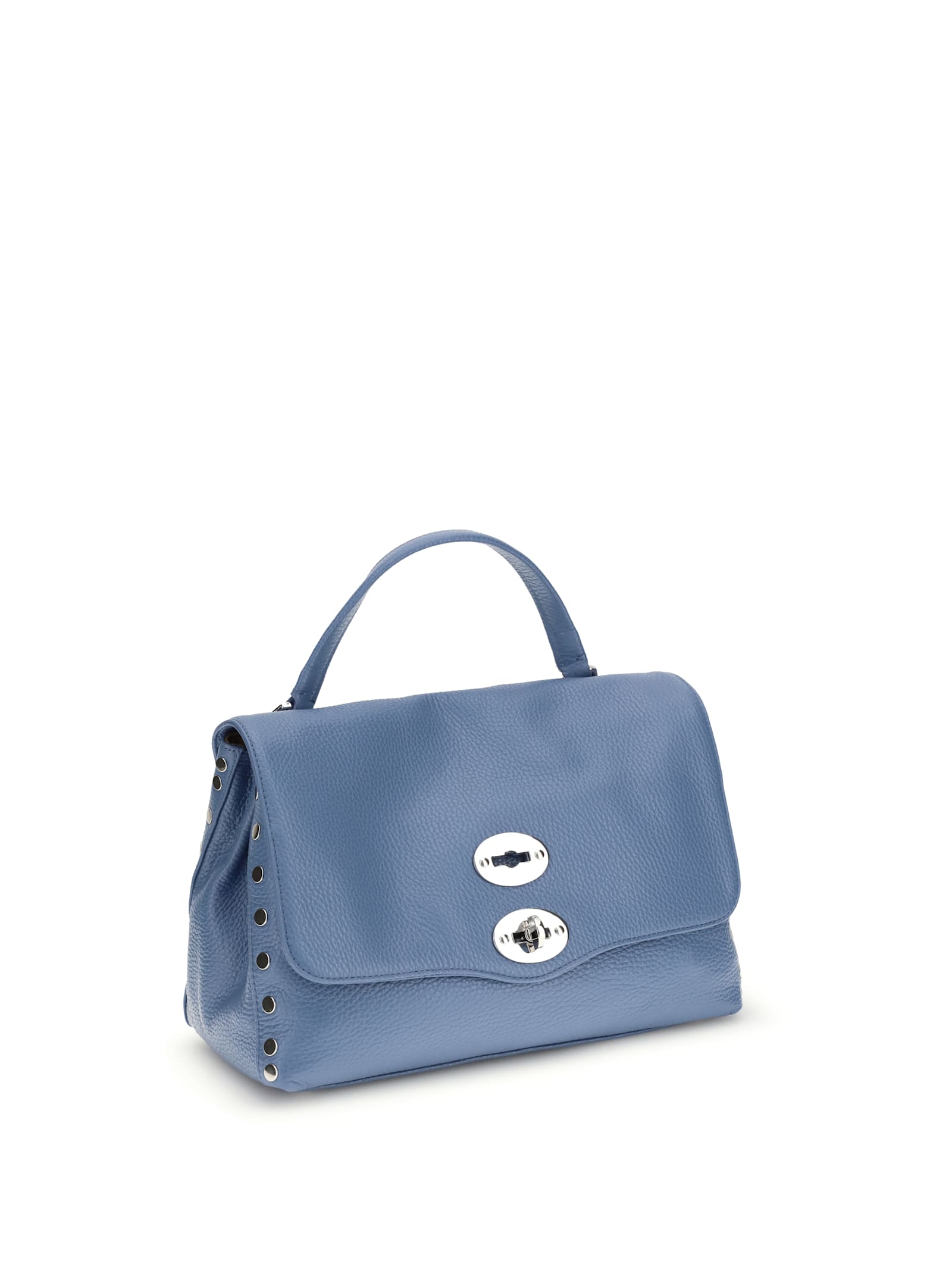 Zanellato Blue Calf Leather Bos Taurus Shoulder Bag In Blue