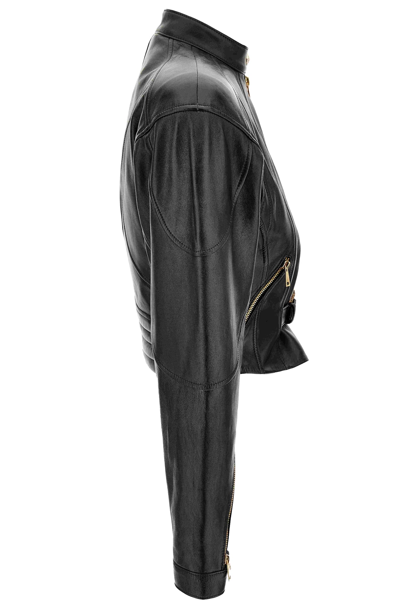 Versace Jeans Couture Leather Jacket In Blue