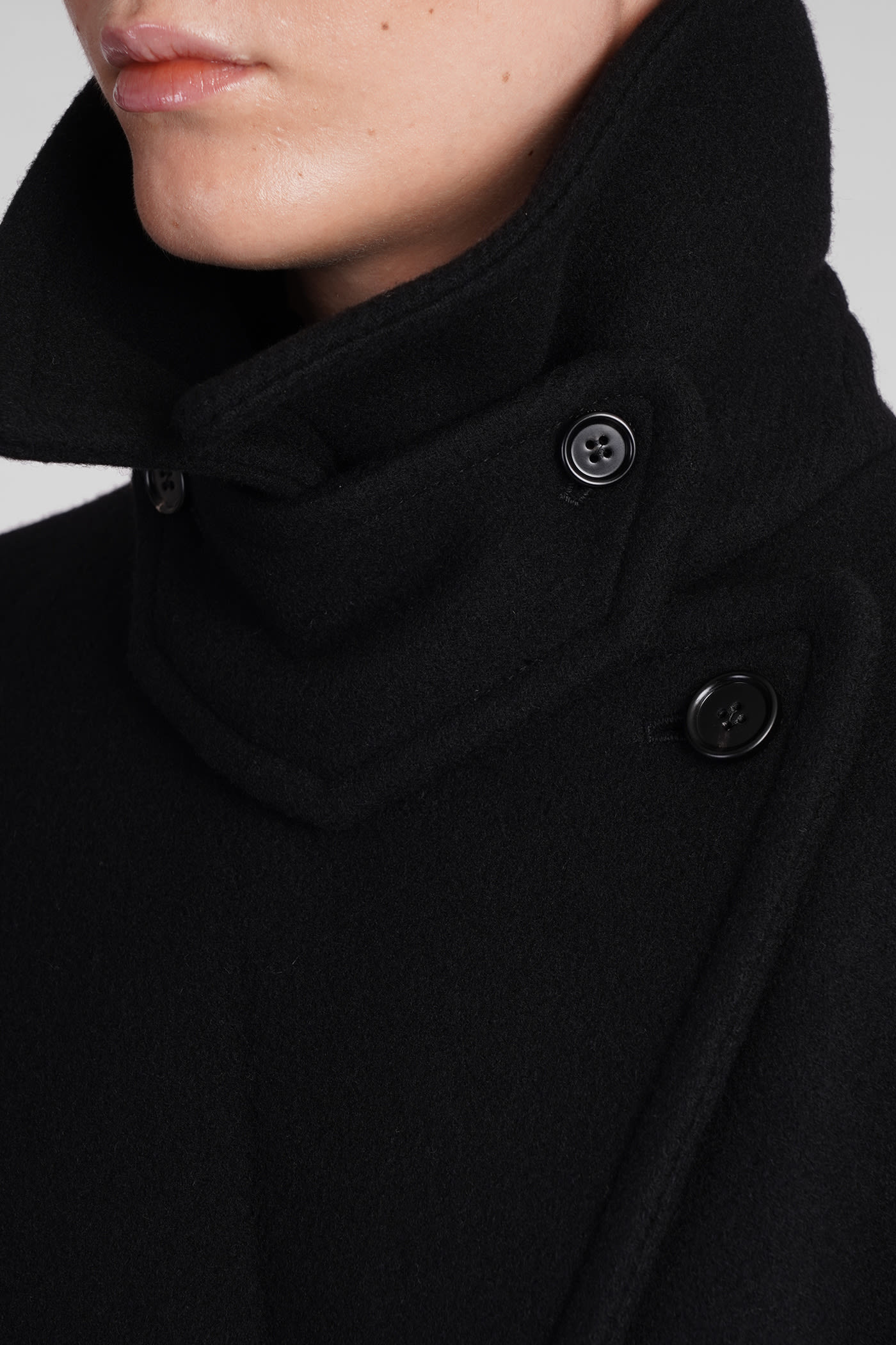 Shop Chloé Coat In Black Wool