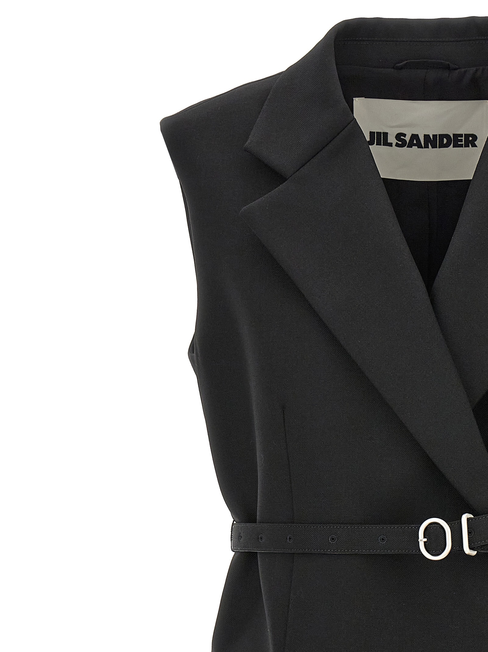 JIL SANDER BELT WOOL VEST 