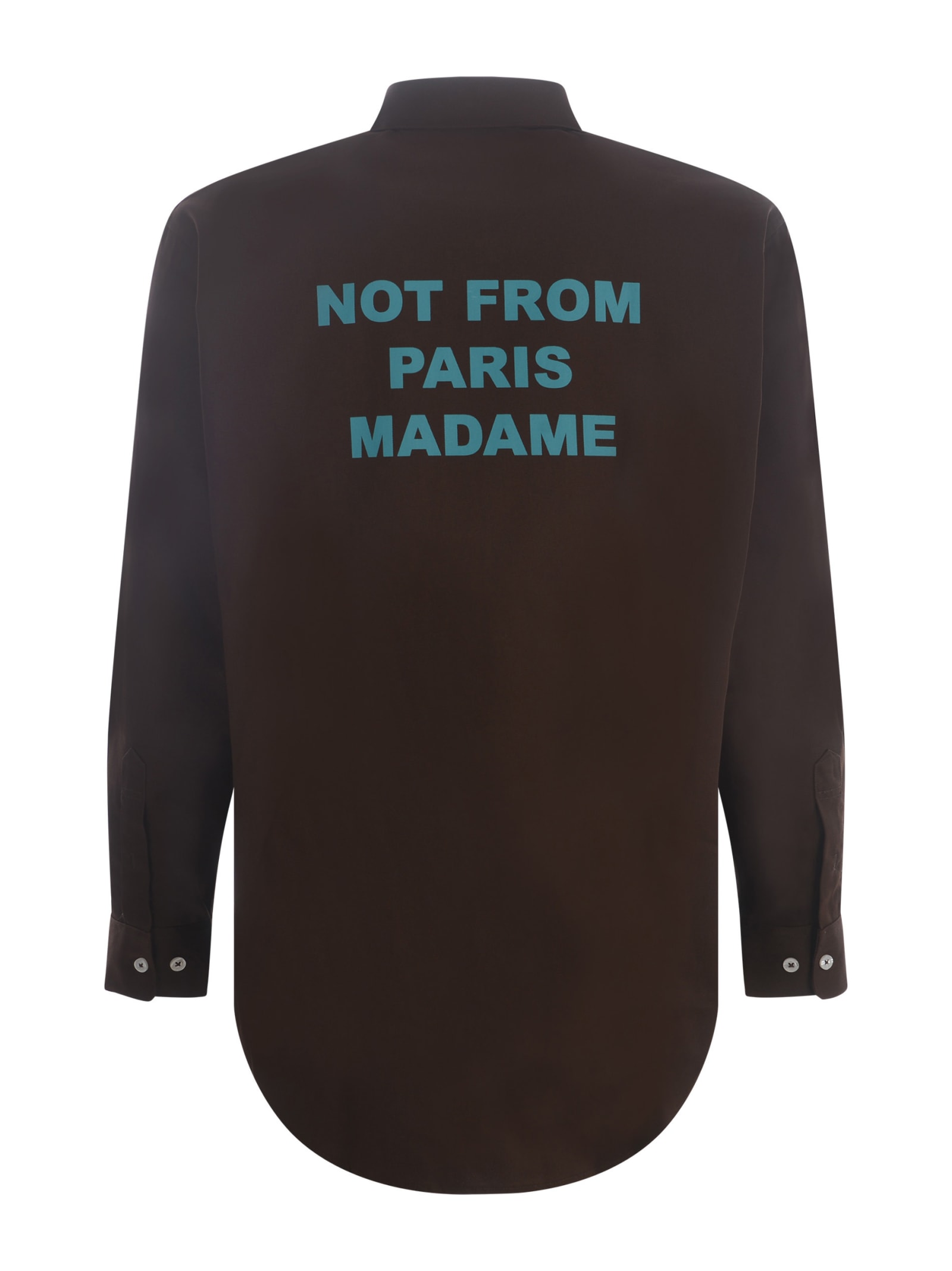 Shop Drôle De Monsieur Shirt Drole De Monsieur In Cotton Blend In Brown