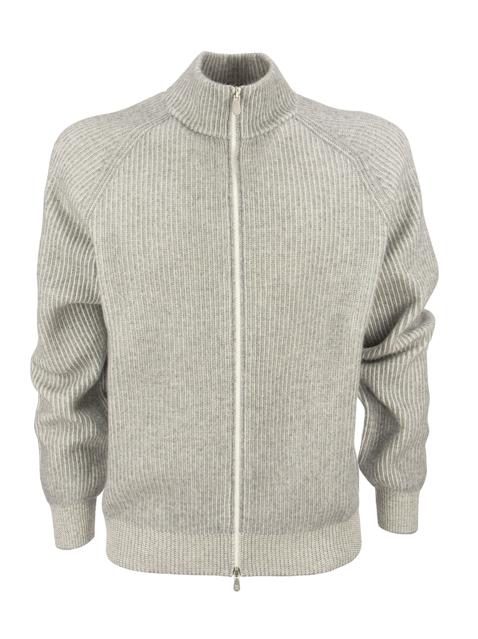 Brunello Cucinelli Cashmere Cardigan With Ribbed Zip