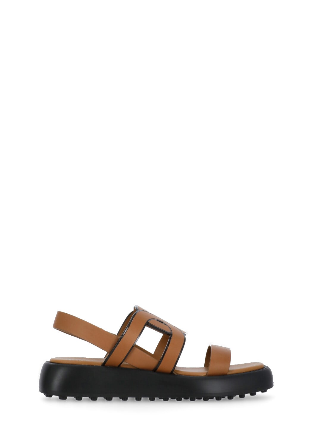 Shop Tod's Leather Sandals In Leather Brown