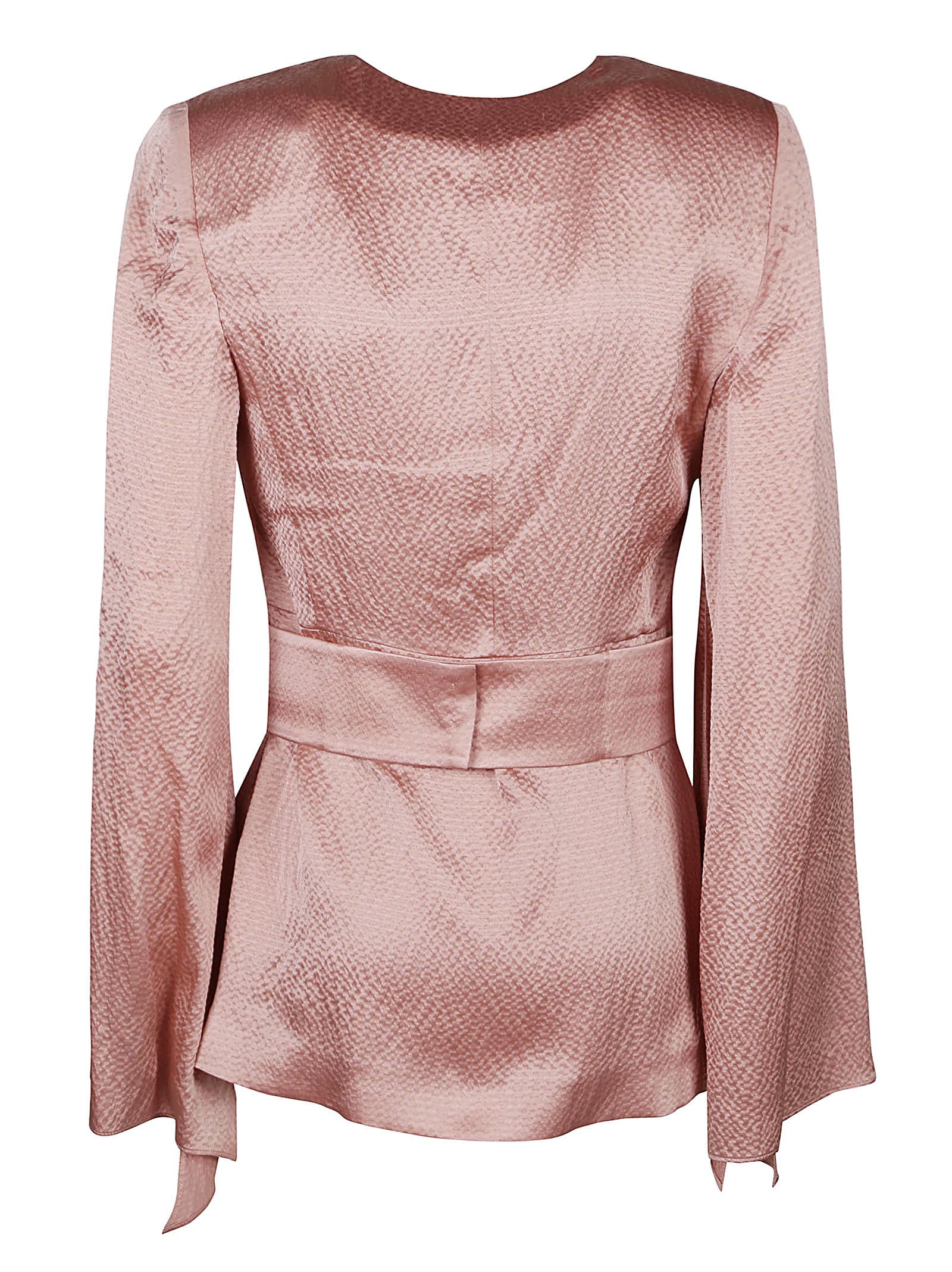 Max Mara Powder Pink Satin Occhi Blouse In Rose`