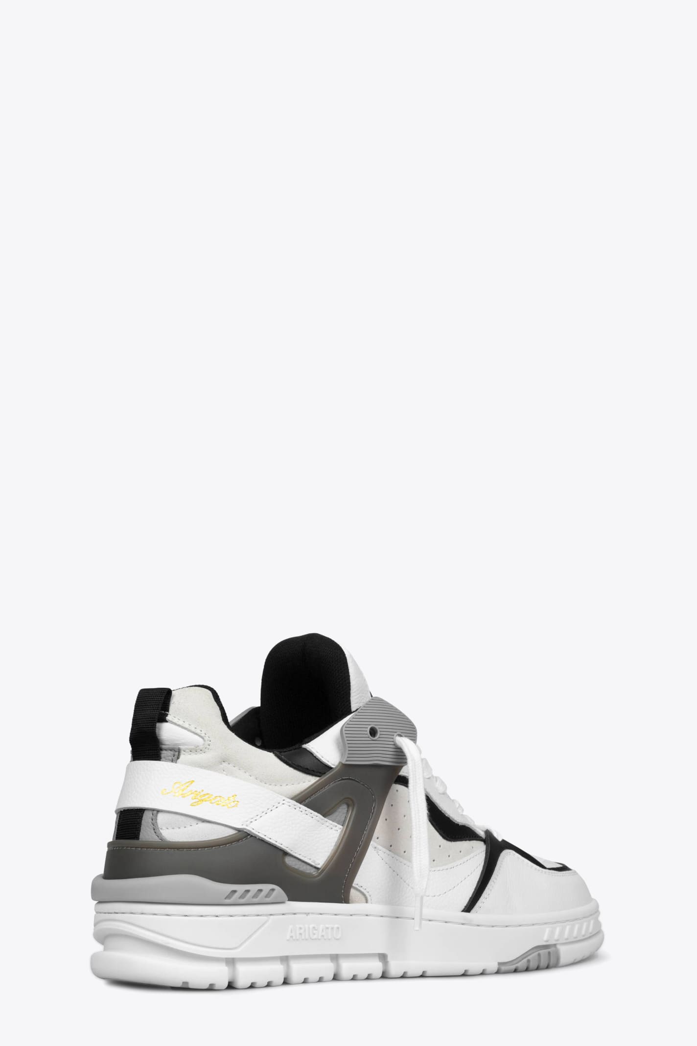 Shop Axel Arigato Astro Sneaker White And Black Leather 90s Style Low Sneaker - Astro Sneaker In Bianco/nero