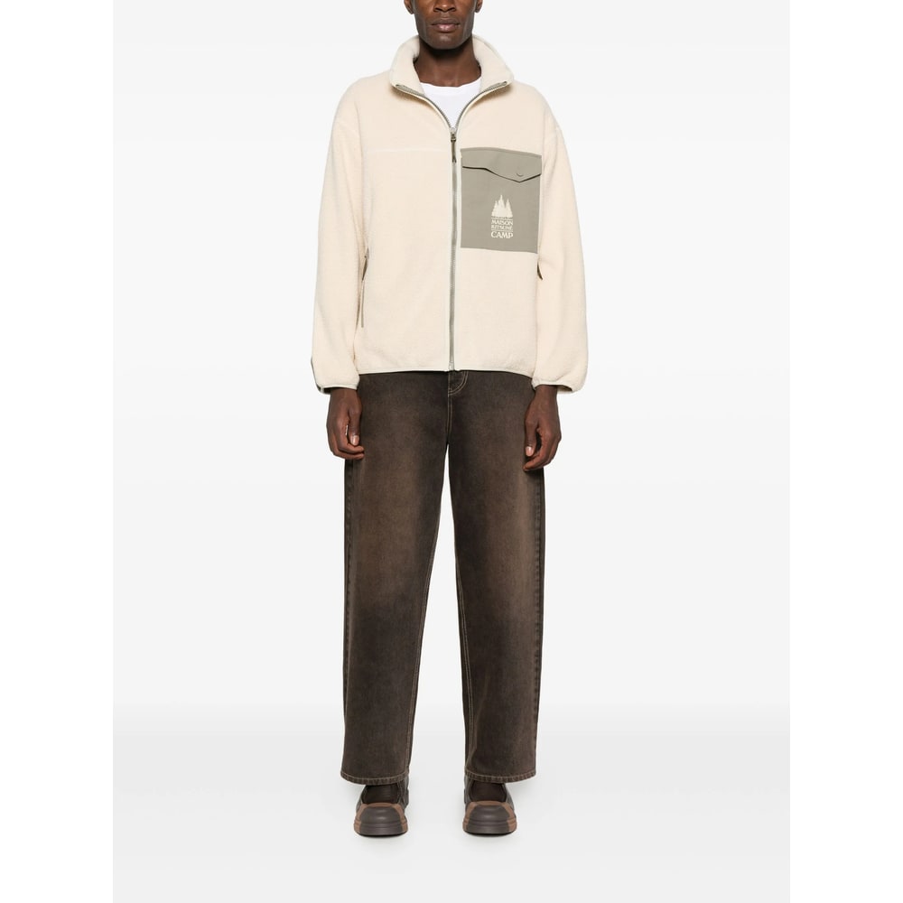 Maison Kitsuné Casual Fleece Zipped Jacket In Neutral