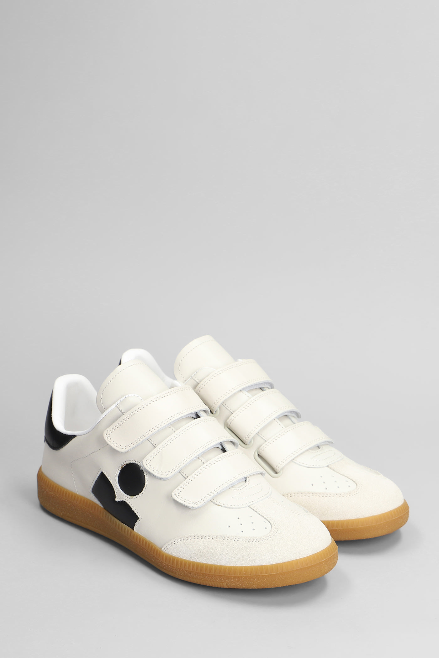 Shop Isabel Marant Beth Sneakers In White Suede And Leather