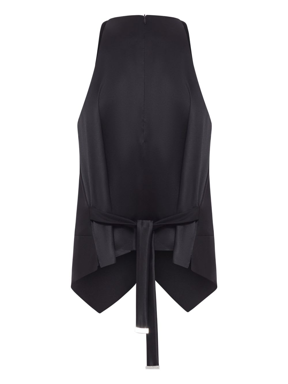Max Mara Wool And Satin Gabardine Vest In Black