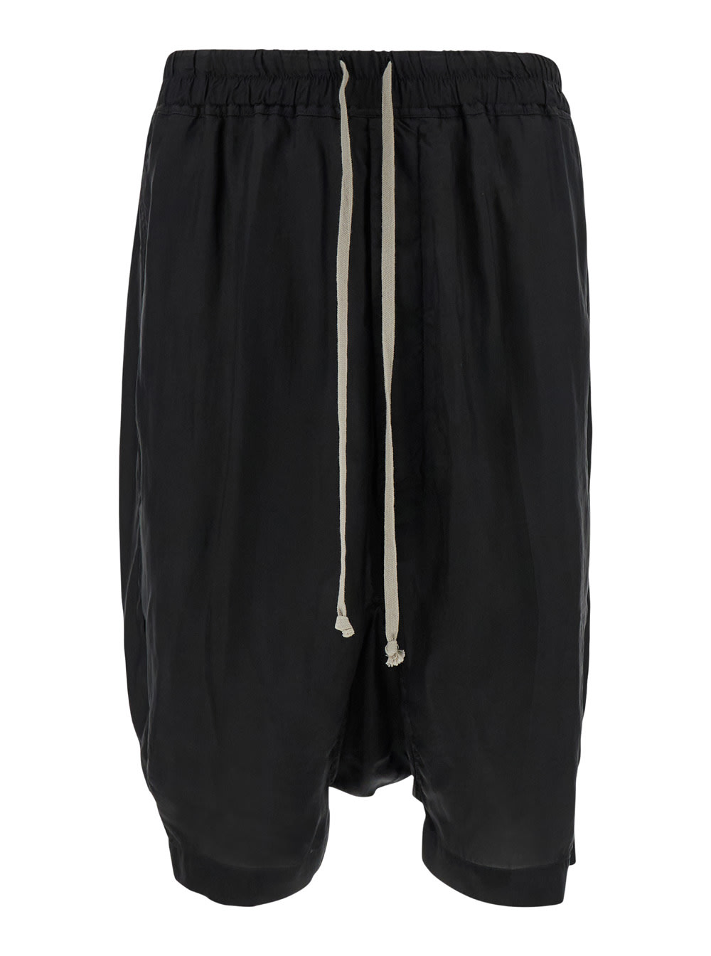 RICK OWENS RICKS PODS TROUSERS WITH BLACK LOW CROTCH IN RAYON MAN