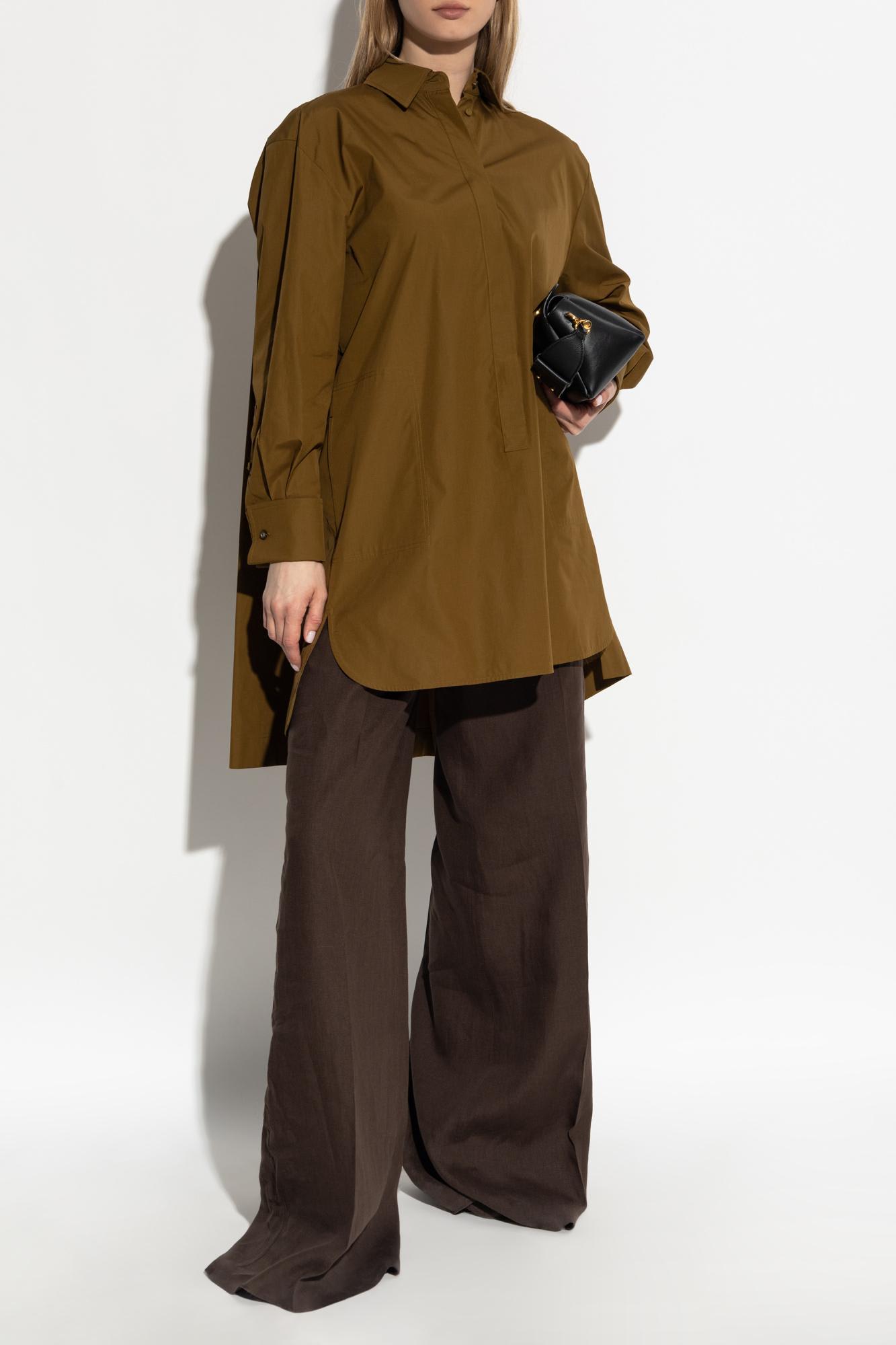 Max Mara Wide-leg Pants With High Waist And Flowing Silhouette In Brown