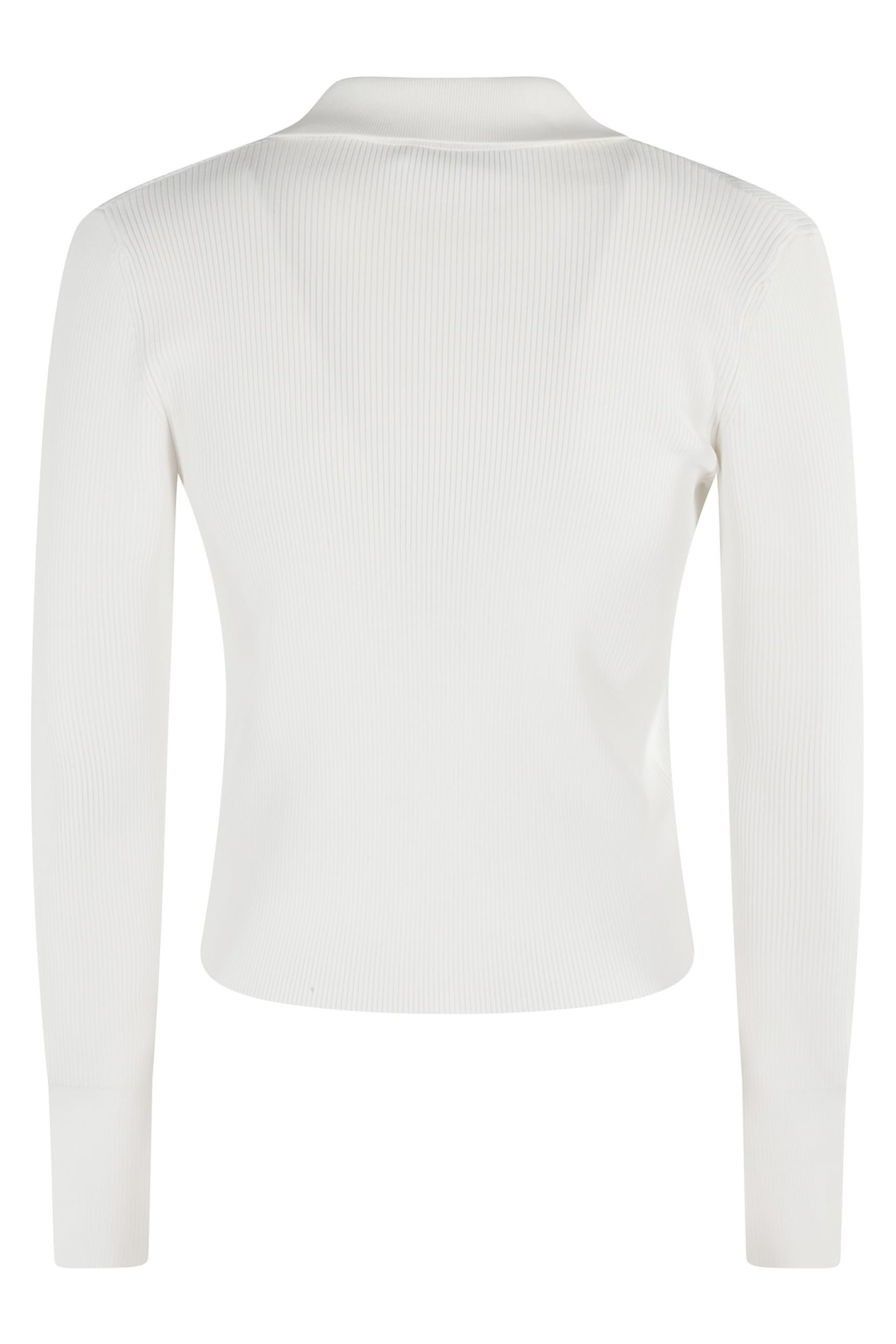 Iro Fitted White Top With Deep V-neckline In Ecru