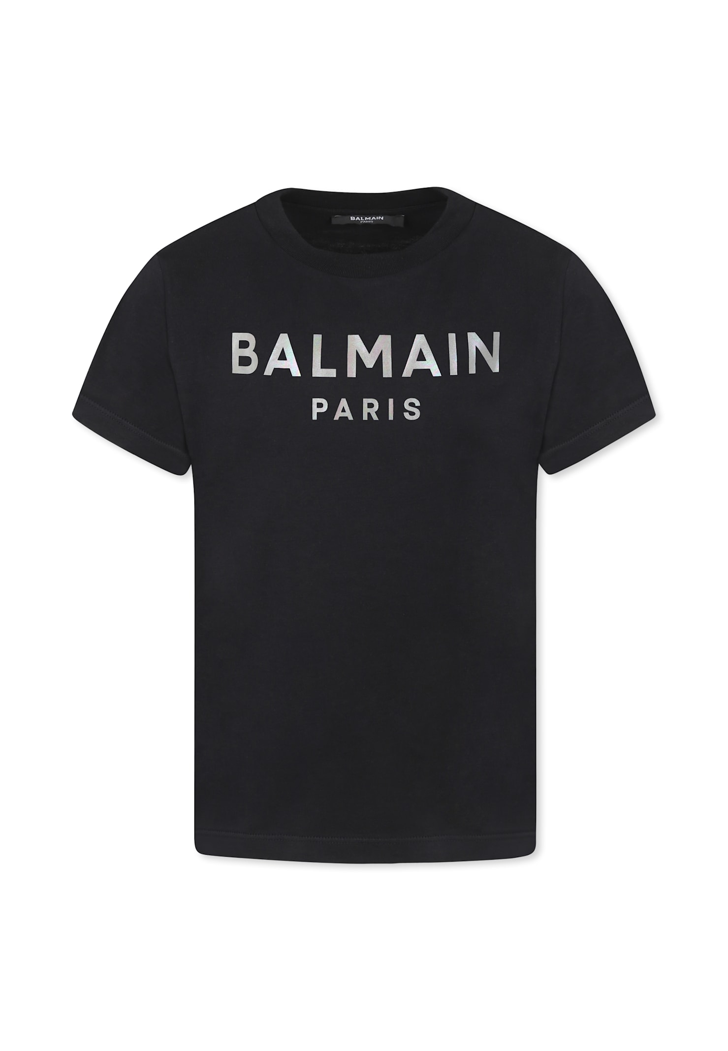 Balmain Black T-shirt For Girl With Logo In Black