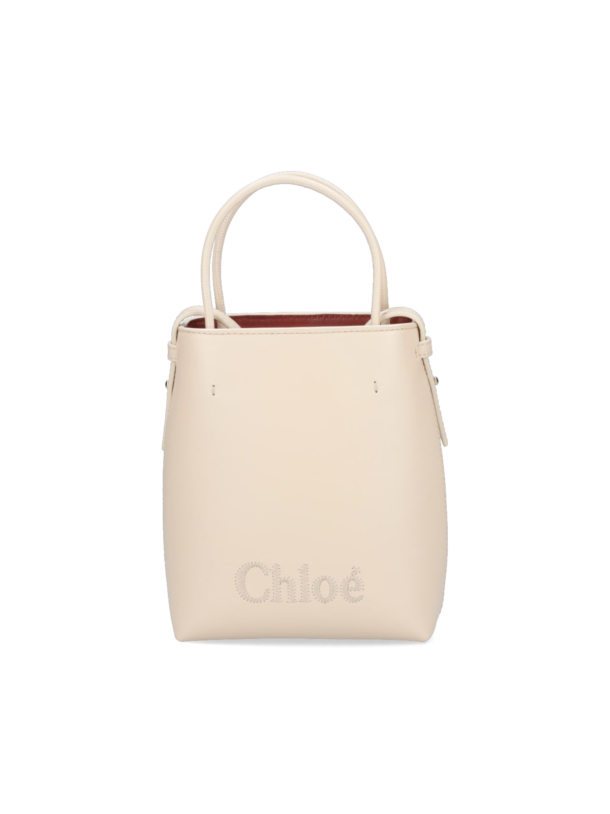 Shop Chloé Micro Bag Sense In Crema