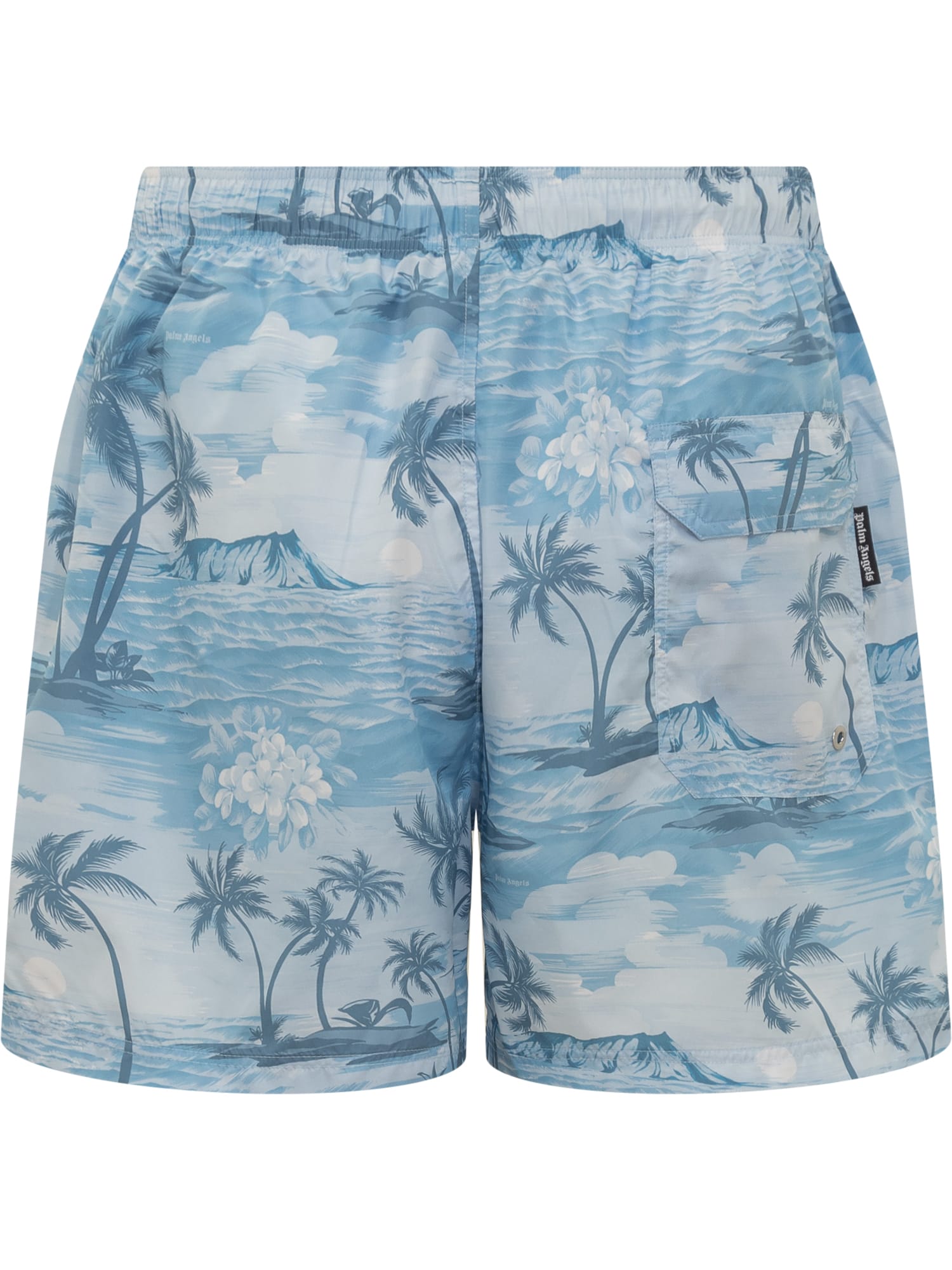 Shop Palm Angels Sunset Swim Shorts In Indigo Blue