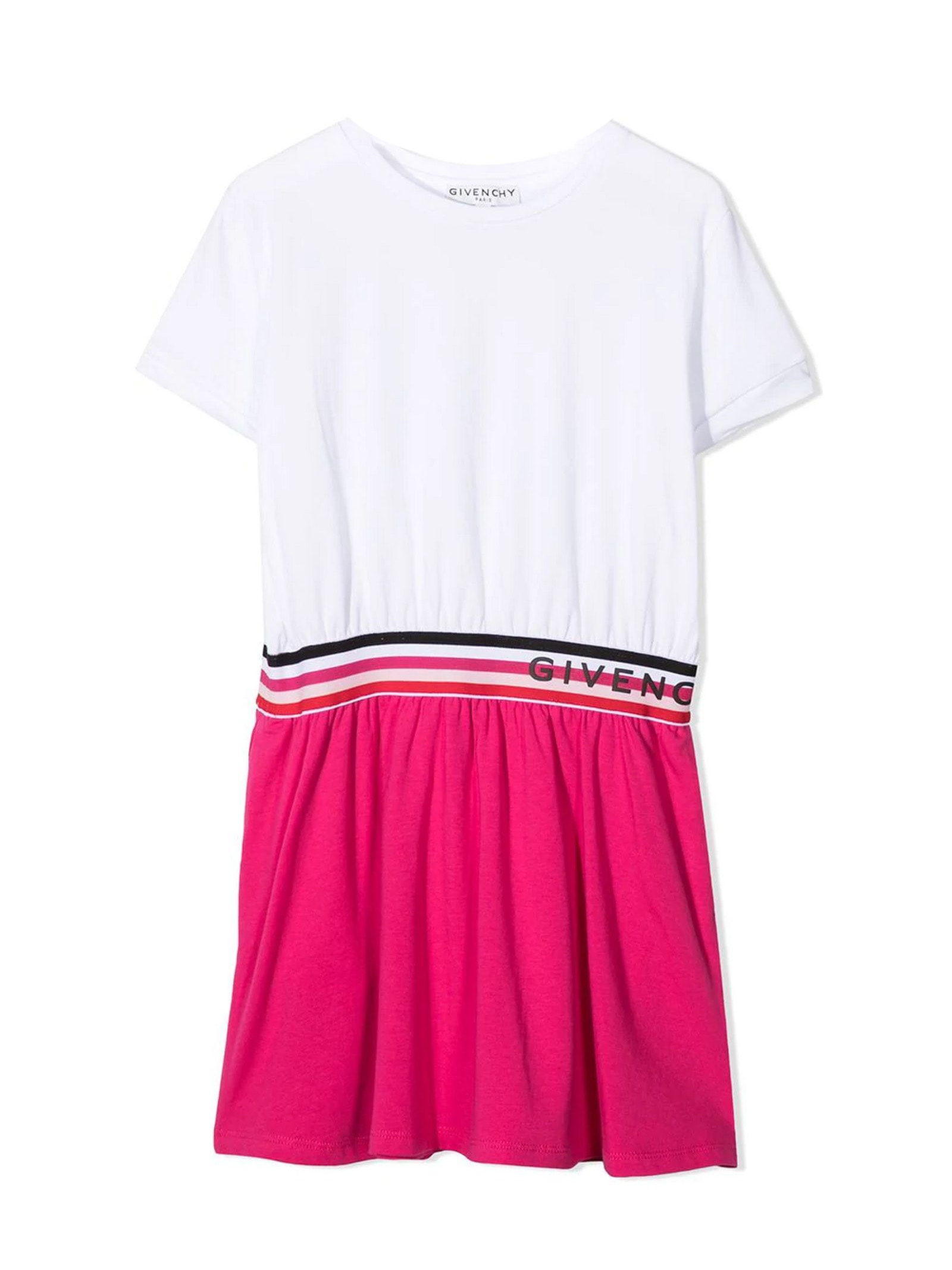 Photo of  Givenchy White And Fuschia Stretch-cotton Dress- shop Givenchy Dresses online sales