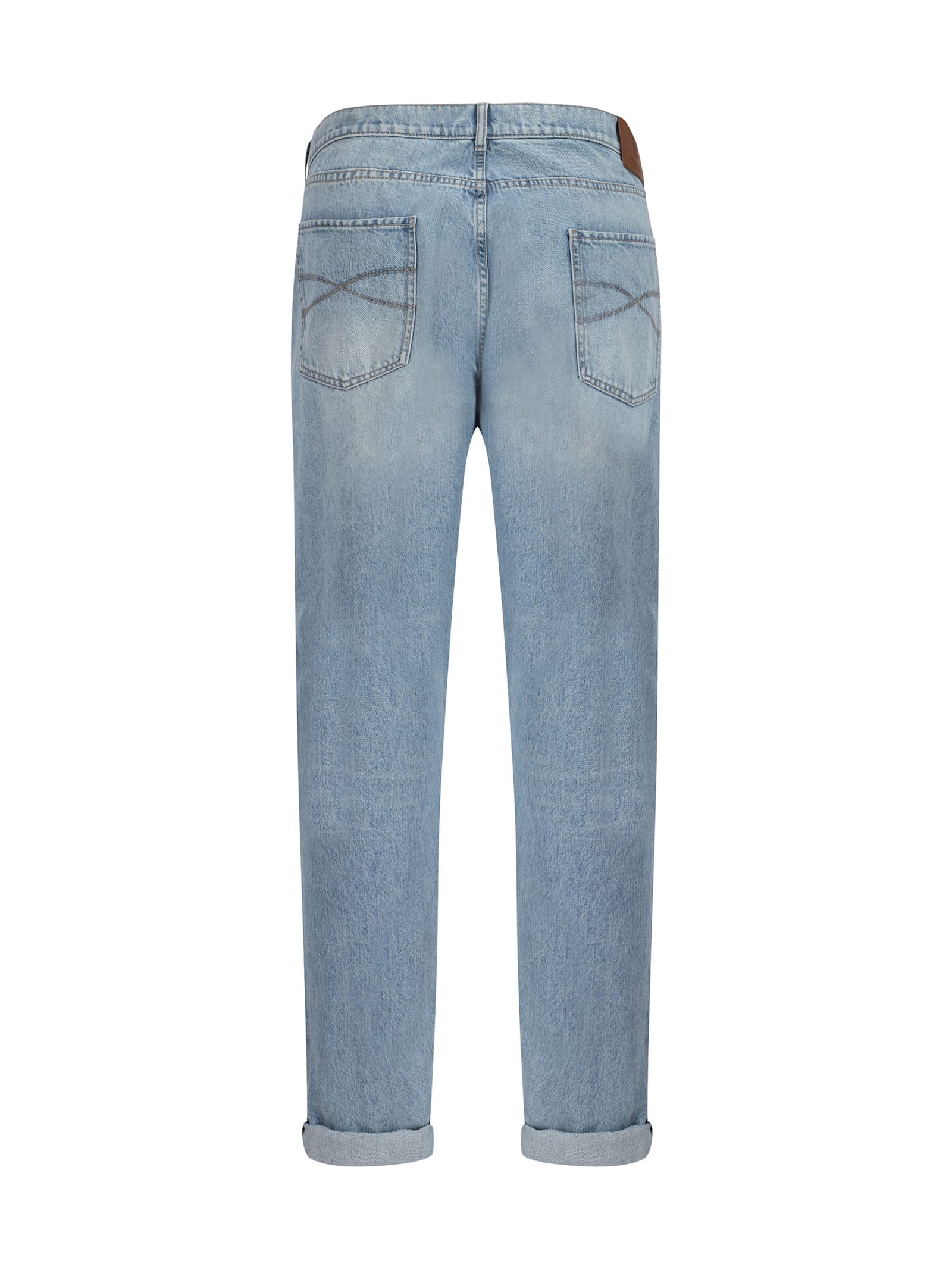 Shop Brunello Cucinelli Jeans In Denim Chiaro Old