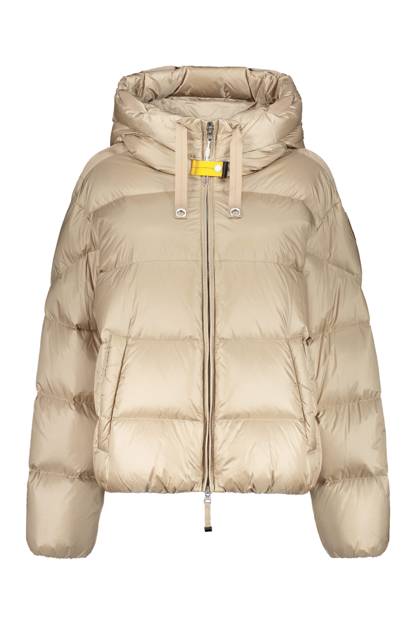 Parajumpers Tilly Hooded Short Down Jacket In Beige