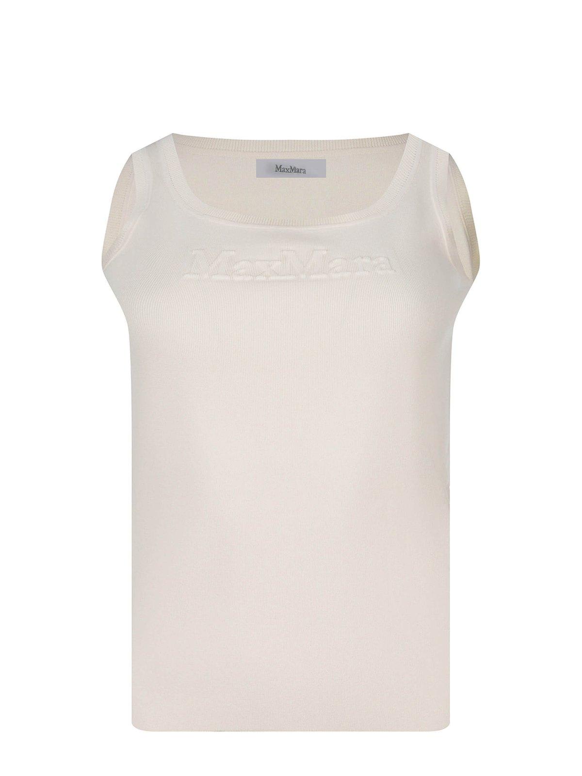 Max Mara Pentola Sleeveless Knitted Top In Neutral