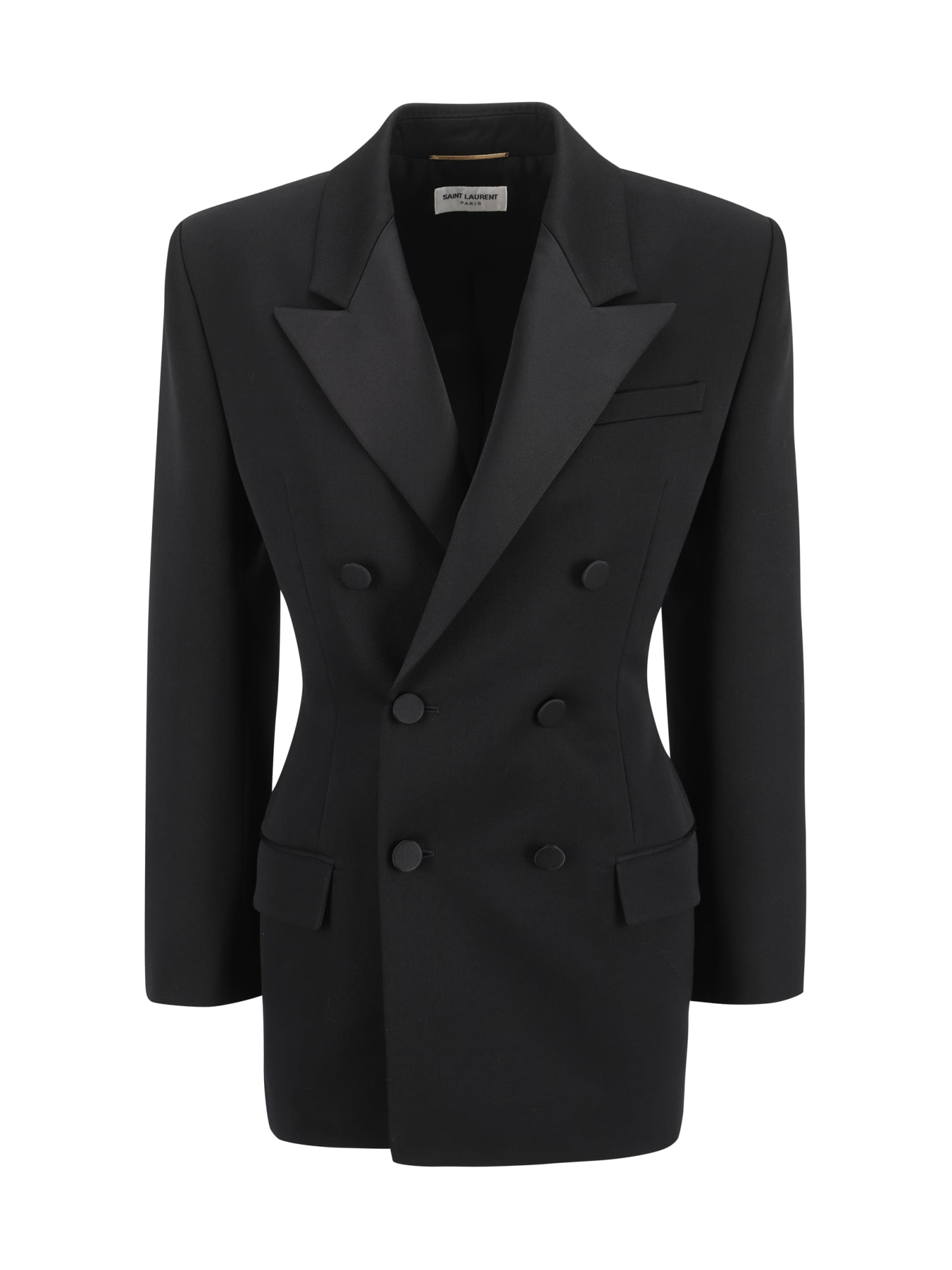 Shop Saint Laurent Blazer Jacket In Noir