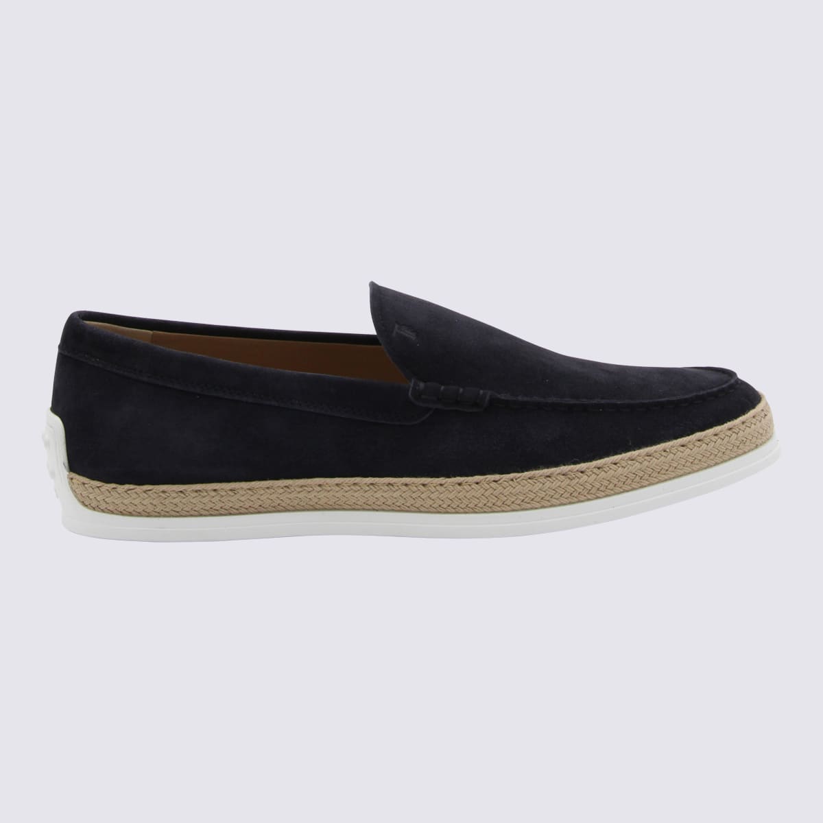Shop Tod's Navy Suede Slip On Sneakers In Blue