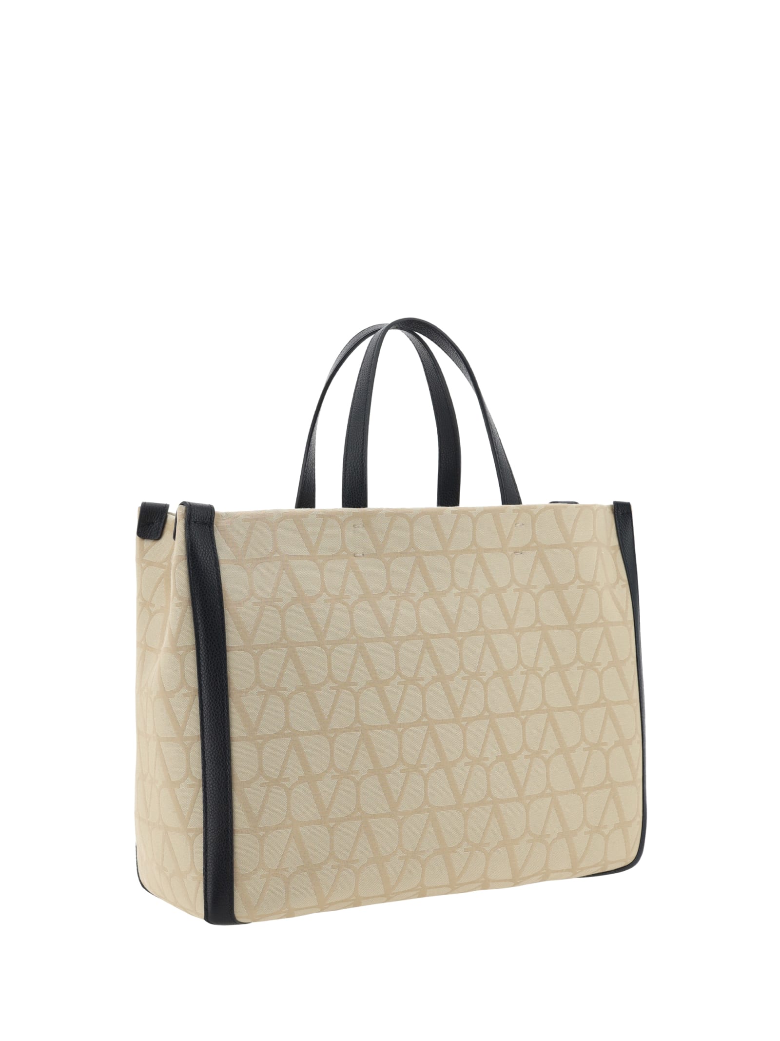 Shop Valentino Garavani Toile Iconographe Handbag In Chinos/nero