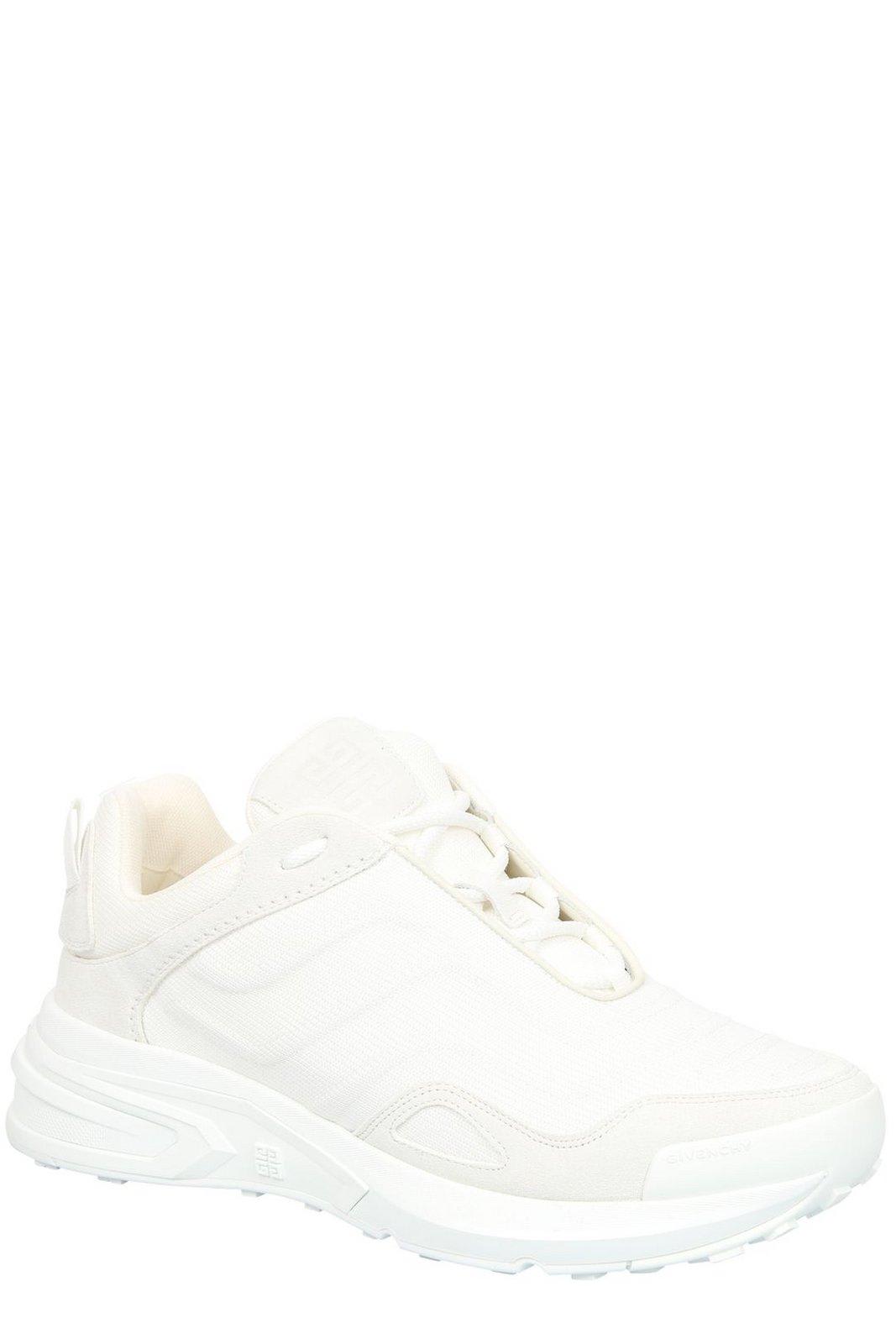 Shop Givenchy Round Toe Lace-up Sneakers In White