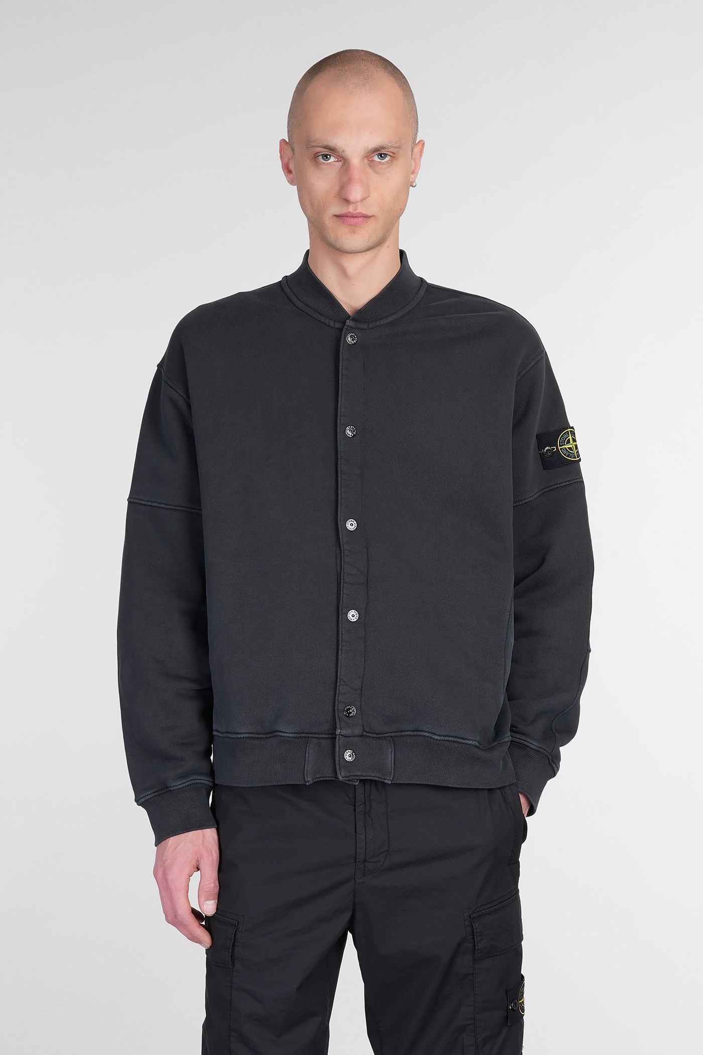 Bomber Jacket In Black Cotton