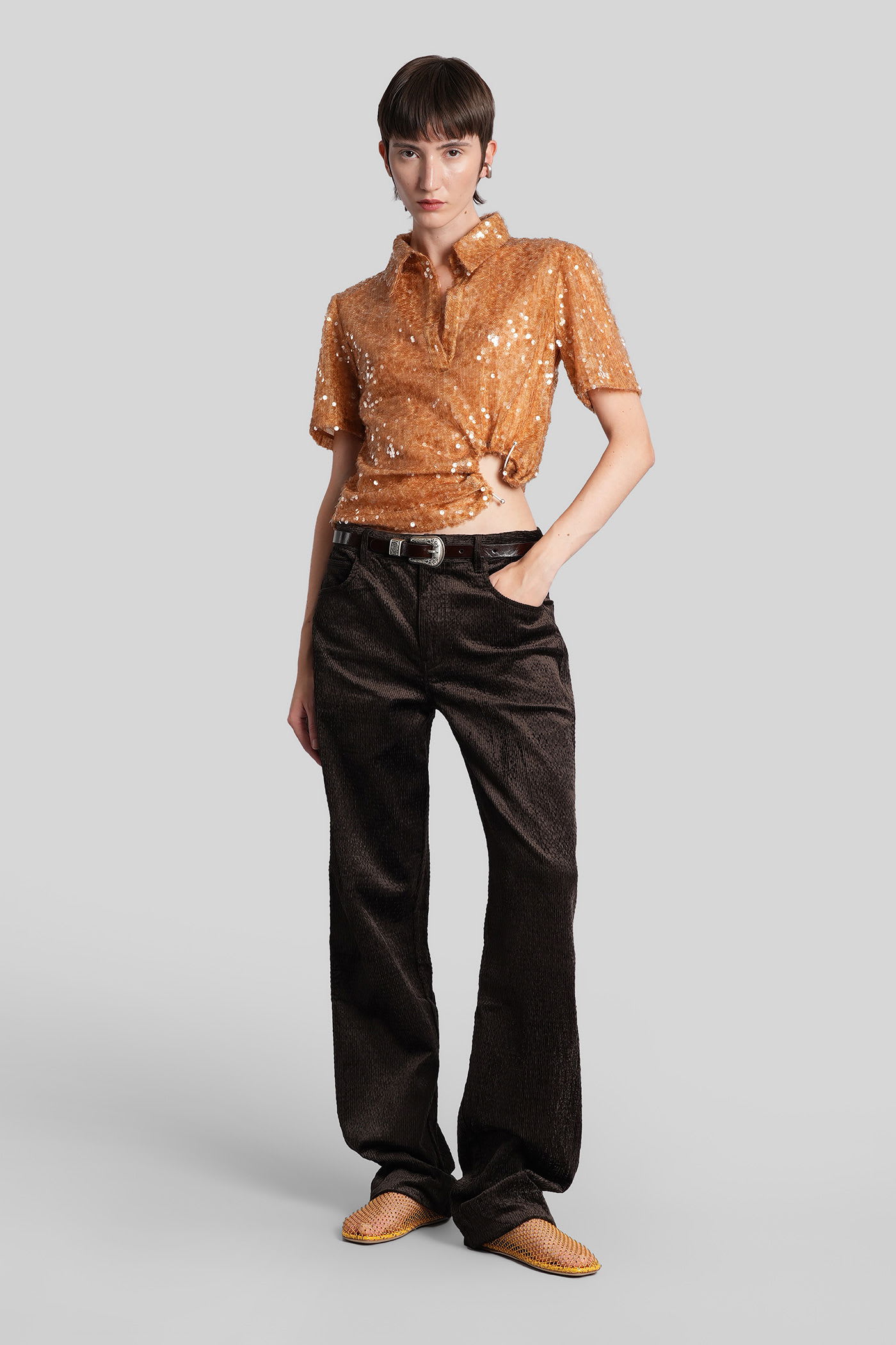 Christopher Esber Pants In Brown Cotton In Brown