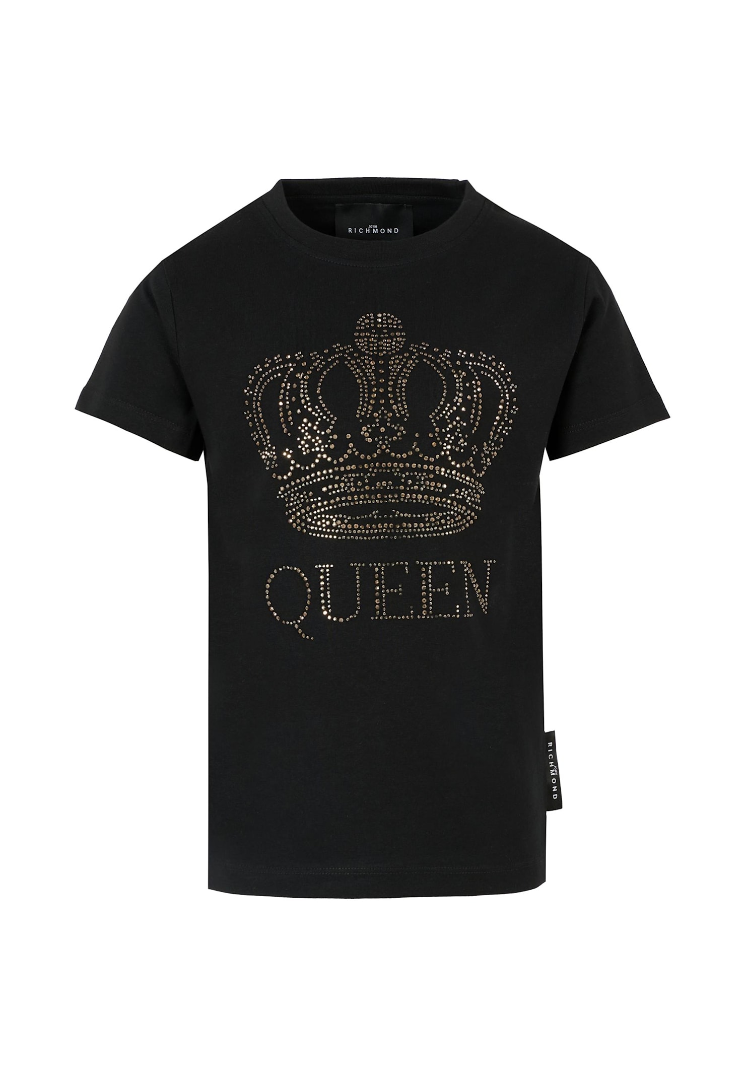 Richmond Kids' Black T-shirt For Girl With Crown