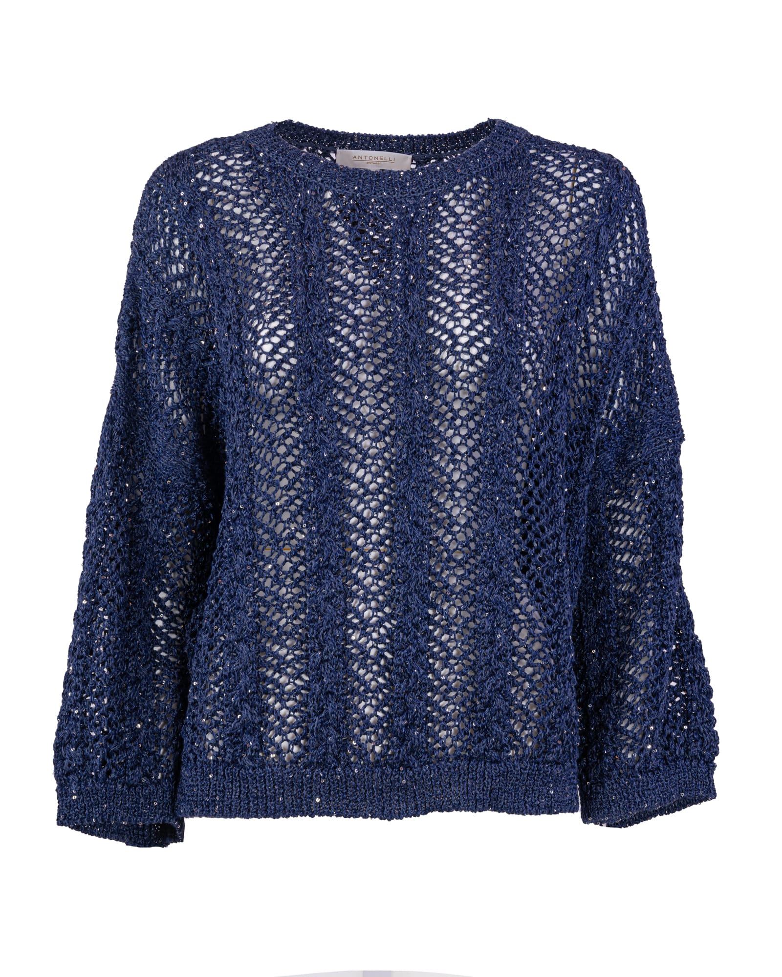 Antonelli Perforated Linen And Cotton Blend Sweater
